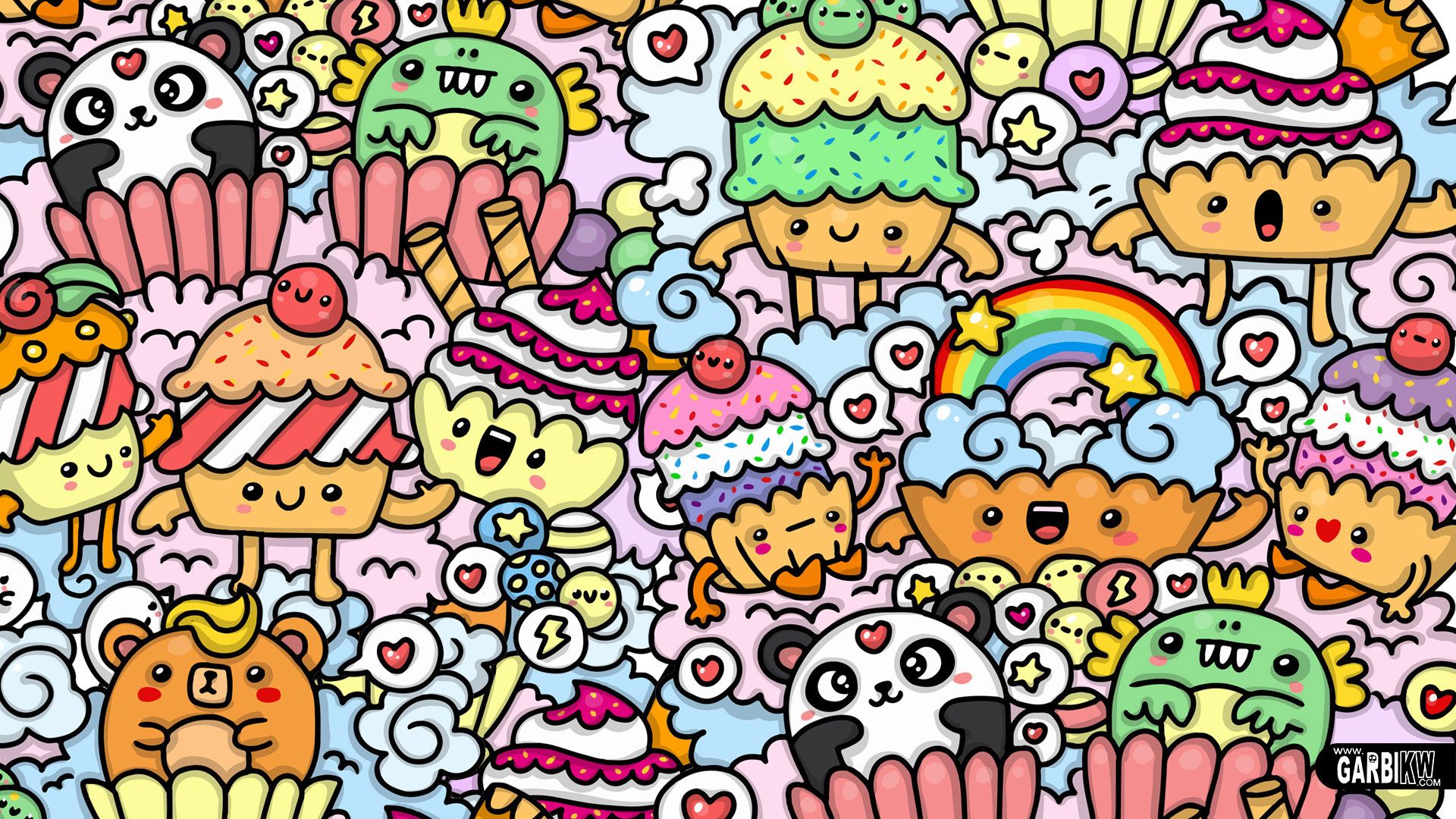 Ã— 1080 In Kawaii Cupcake Doodle Art Data Src Wallpaper For Pc HD Wallpaper