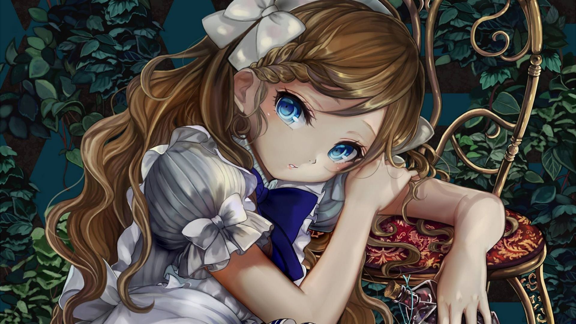 Desktop Wallpaper Blue Eye Cute Child Anime Girl, HD Image, Picture, Background, Xdtkxu