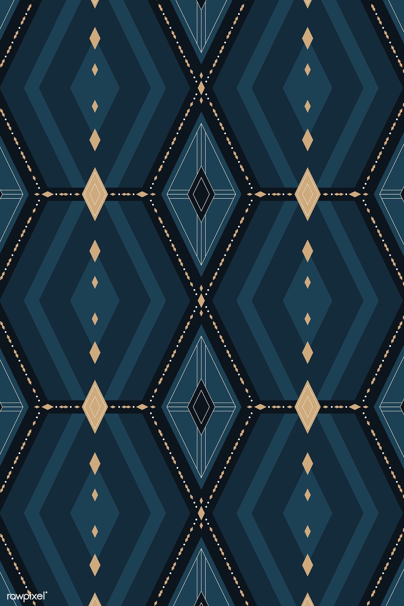 Download premium vector of Seamless navy blue geometric patterned. Blue background patterns, Geometric pattern background, Geometric