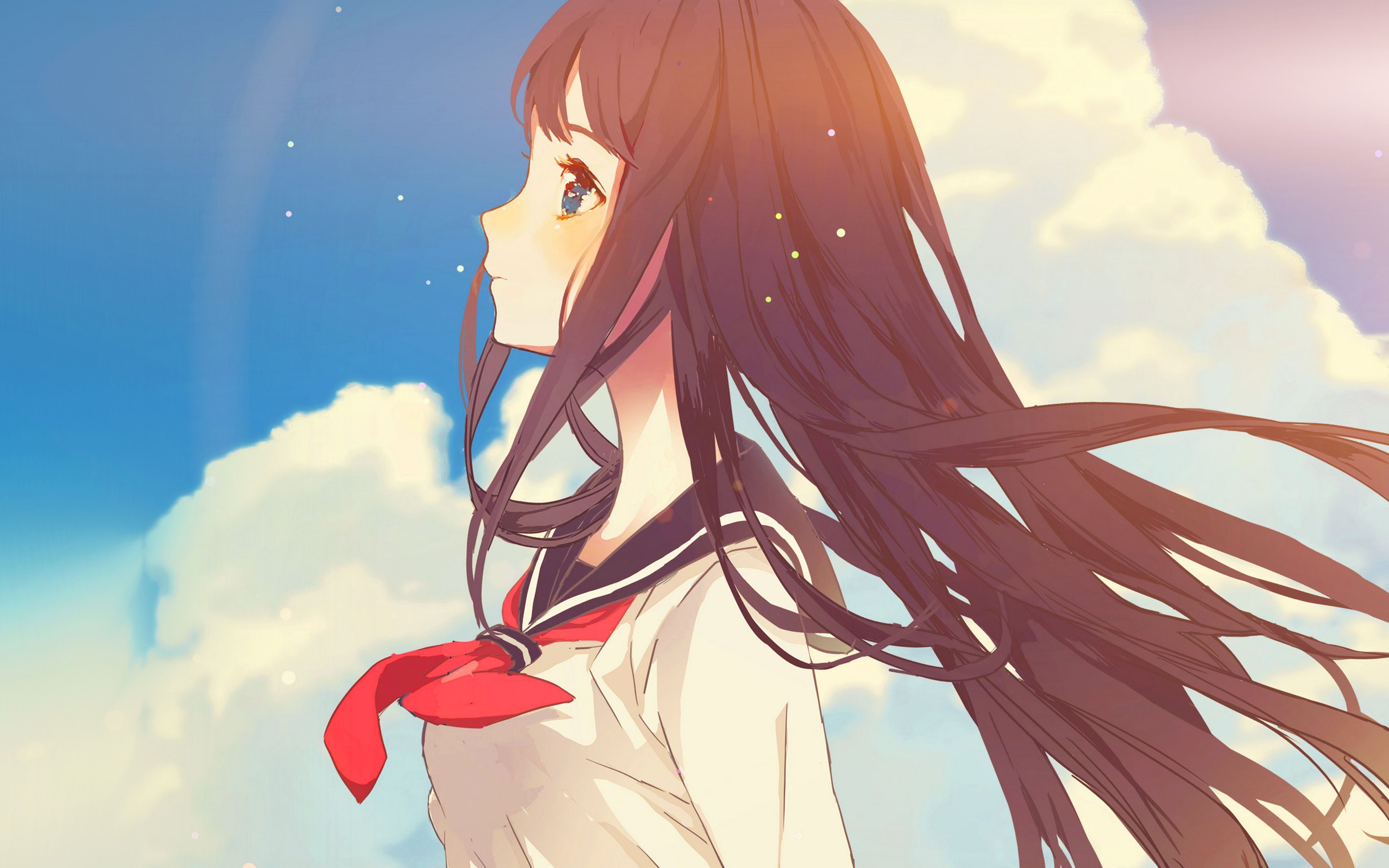 Cute Girl Illustration Anime Sky Flare Wallpaper