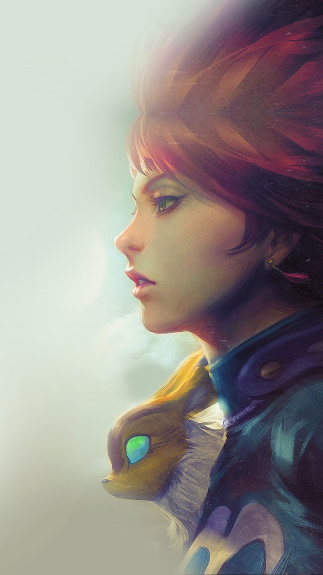 Girl Illust Anime Art Paint Fly Red Hair