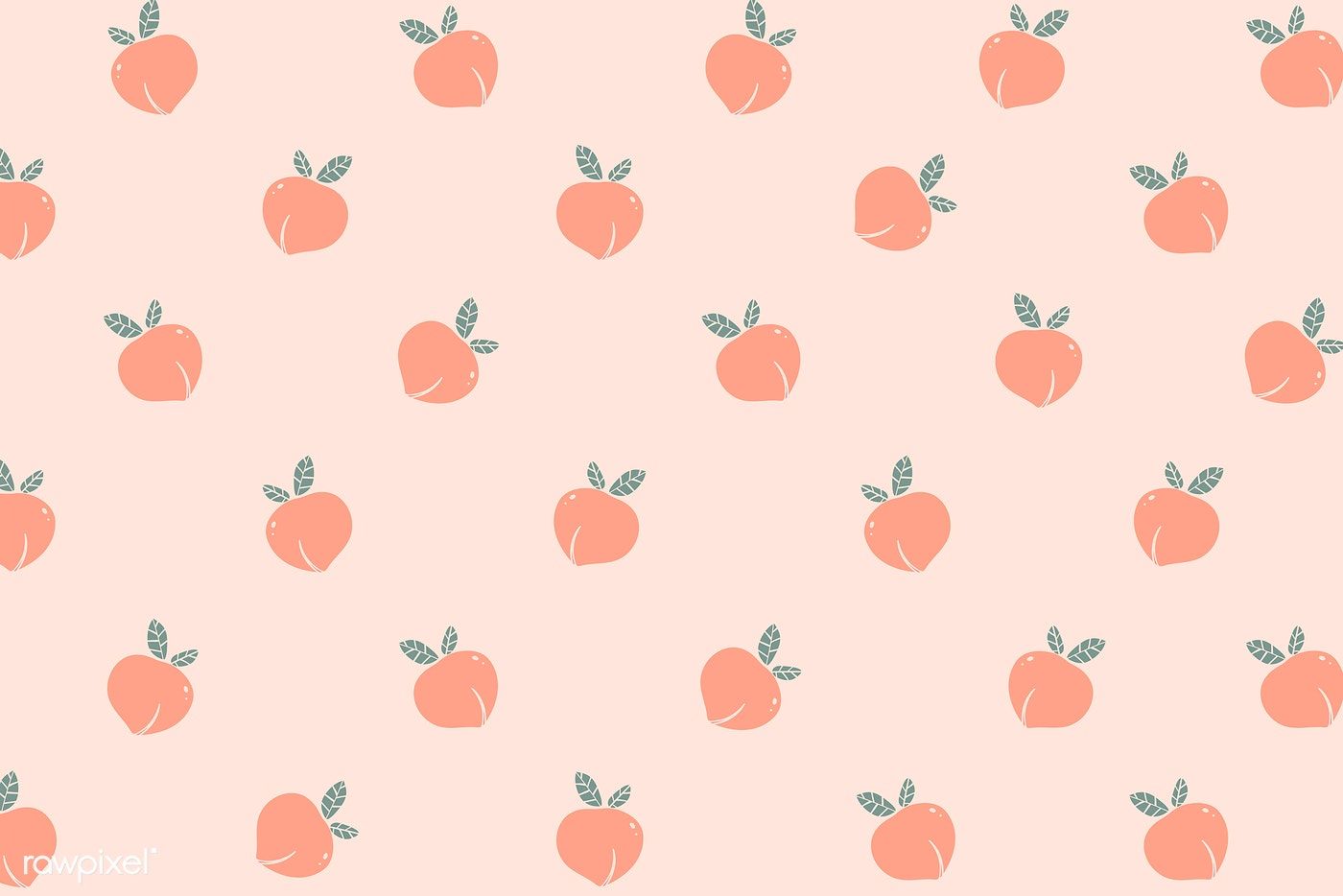 Download premium illustration of Hand drawn peach patterned background. Cute desktop wallpaper, Background patterns, Cute patterns wallpaper