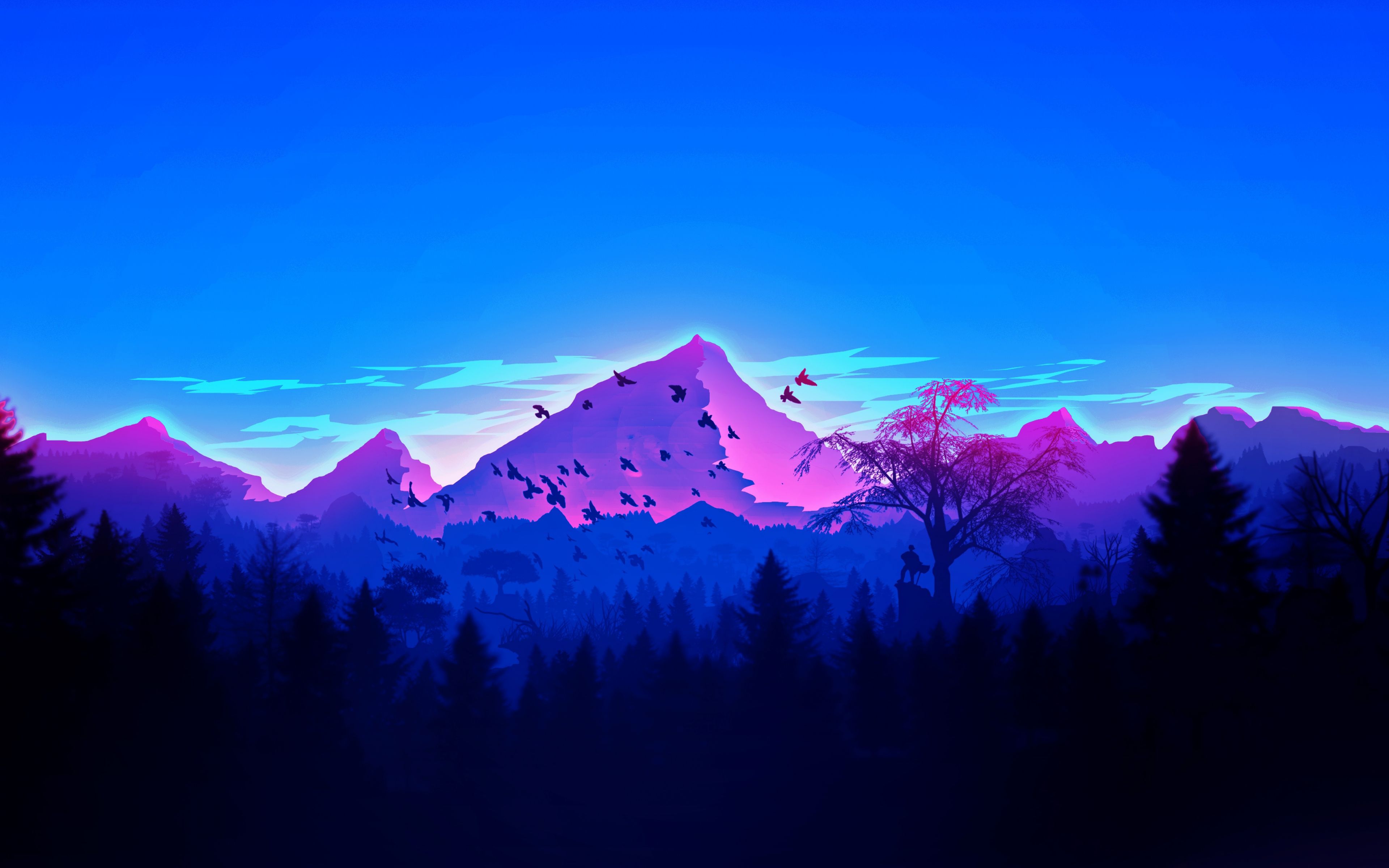 Digital Mountain 4k Wallpaper