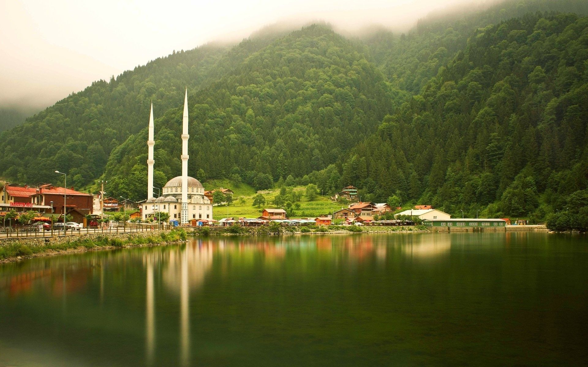 Nature, Landscape, Turkey, Uzungã¶l, Trabzon, Mosques