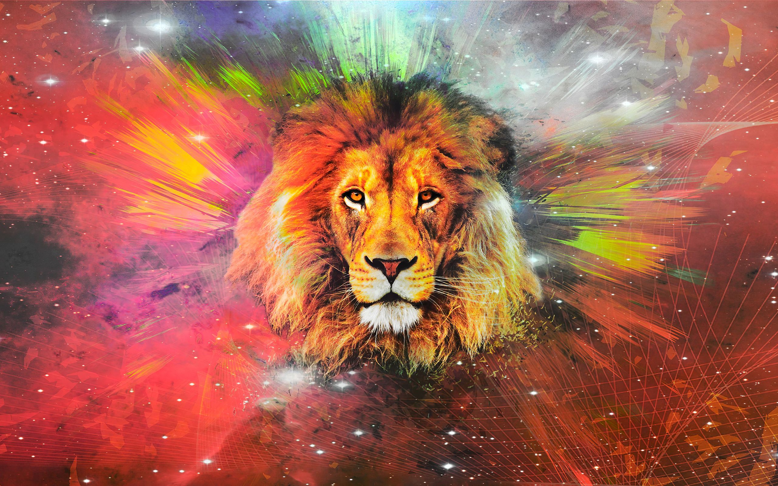 Lion Galaxy Art 4k 2560x1600 Resolution HD 4k Wallpaper, Image, Background, Photo and Picture