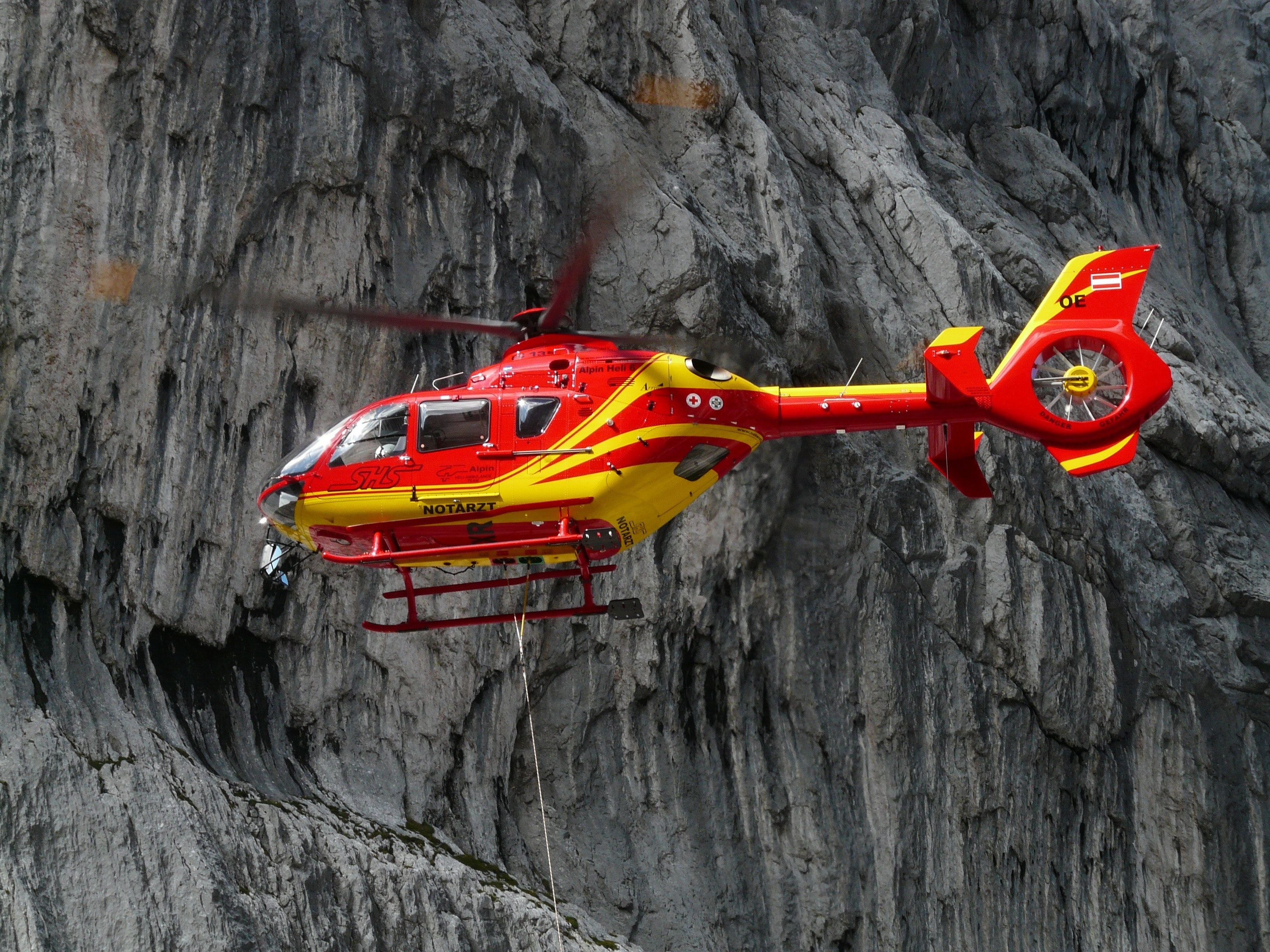 Free of accident, air rescue, ambulance helicopter