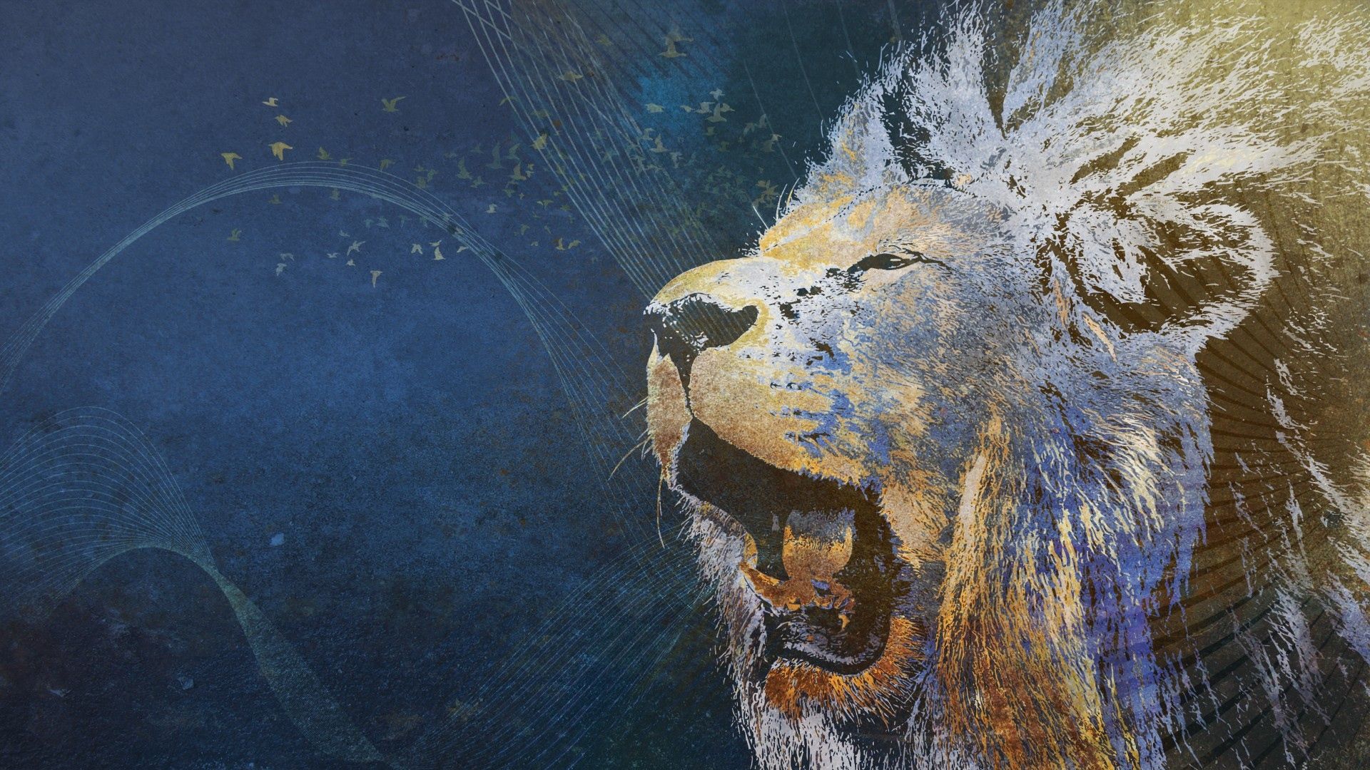 Download Wallpaper 1920x1080 lion, grin, image, background Full HD 1080p HD Background