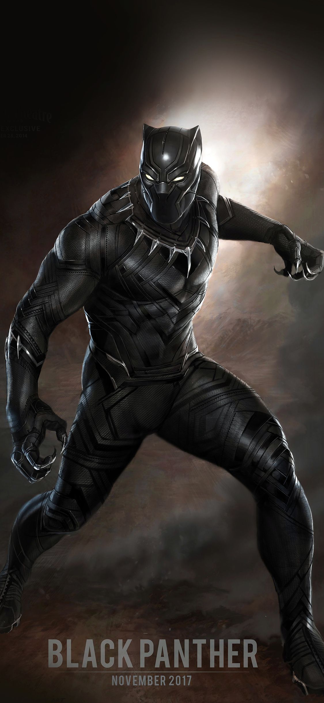 iPhone X wallpaper. black panther art hero captain america