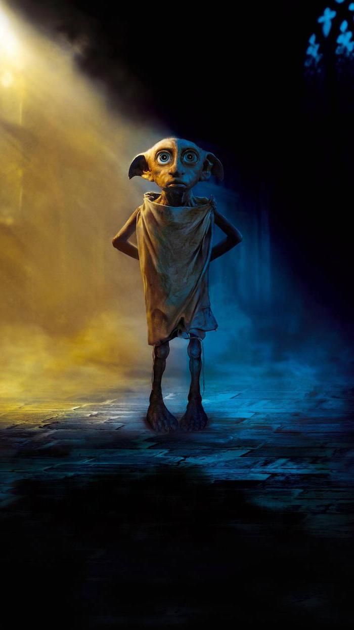 Dobby The House Elf, Standing In A Dark Lit Hallway, Potter Wallpaper Dobby Wallpaper & Background Download