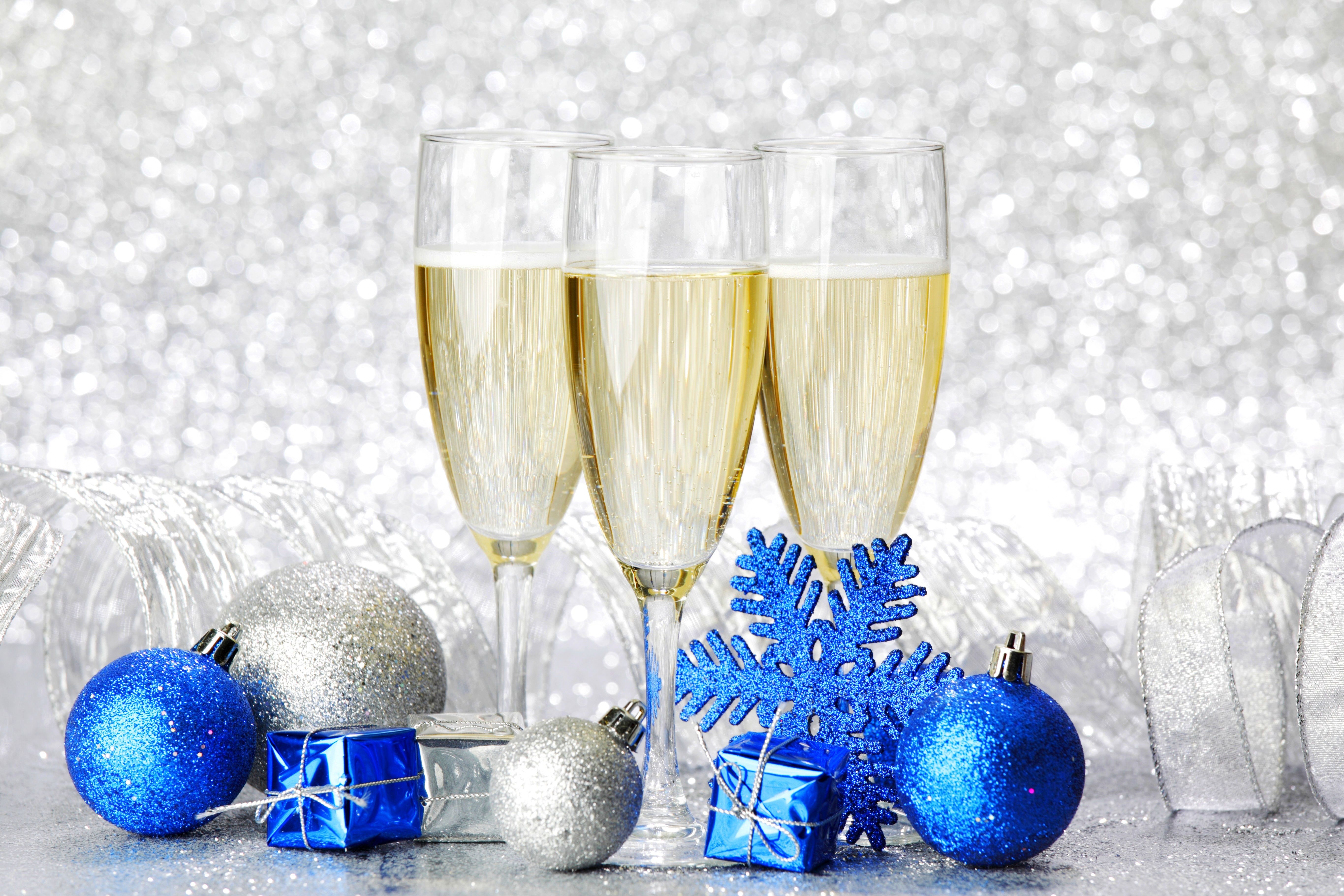 Christmas, balls, glasses, xmas, merry christmas, Happy New Year, Champagne, magic christmas, new year wallpaper