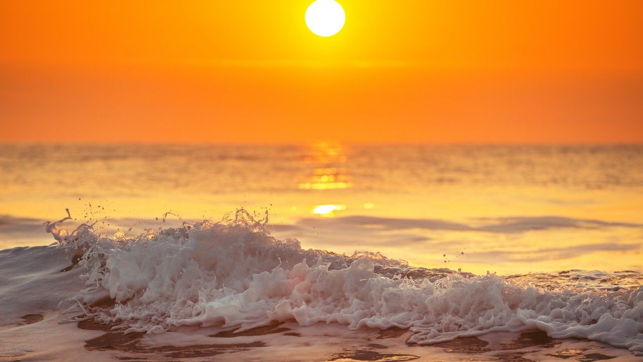 Beach Waves Sunrise HD Wallpaper & Background Download