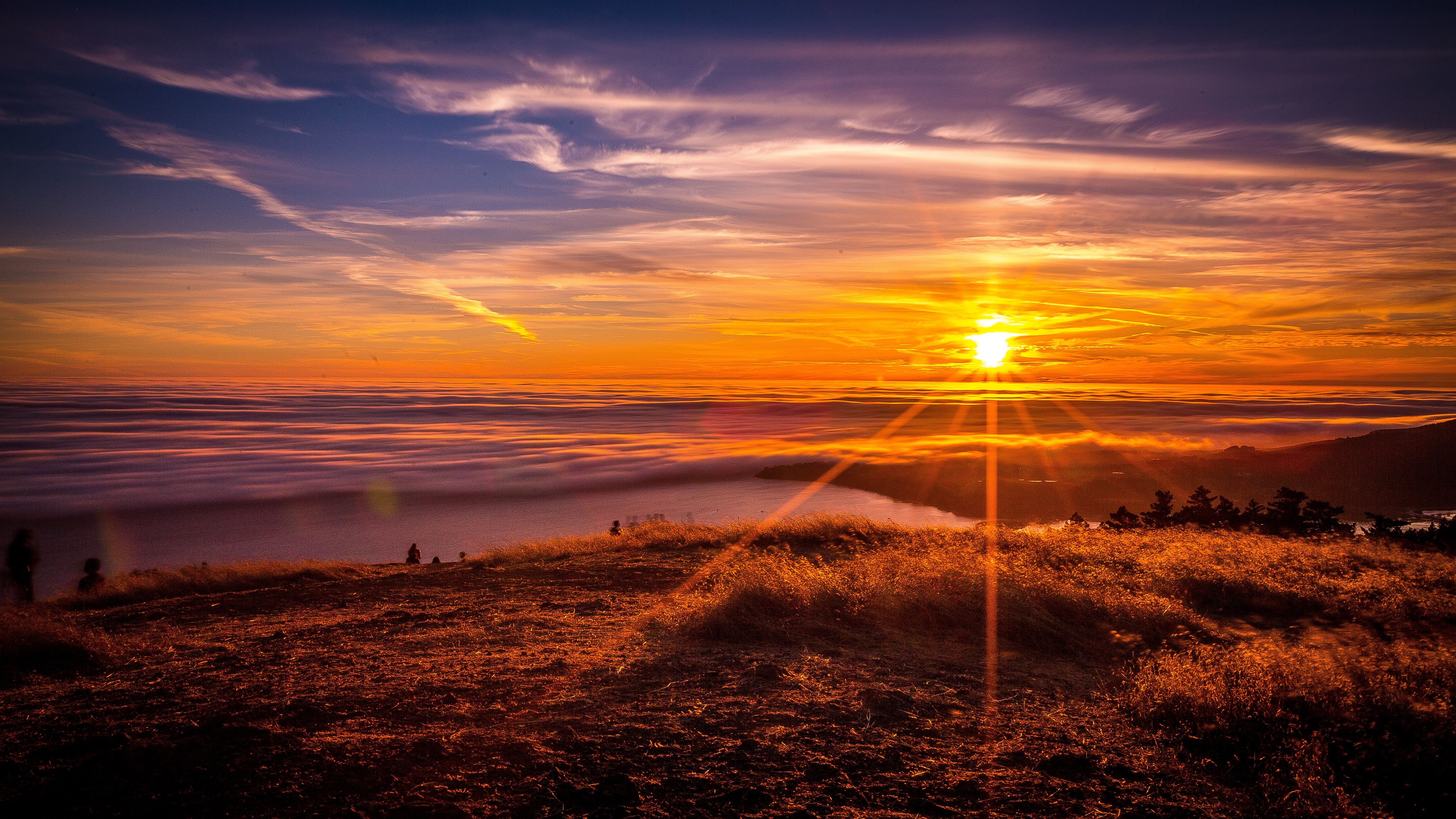 Red Sky Morning Clouds Sunrise 1366x768 Resolution HD 4k Wallpaper, Image, Background, Photo and Picture