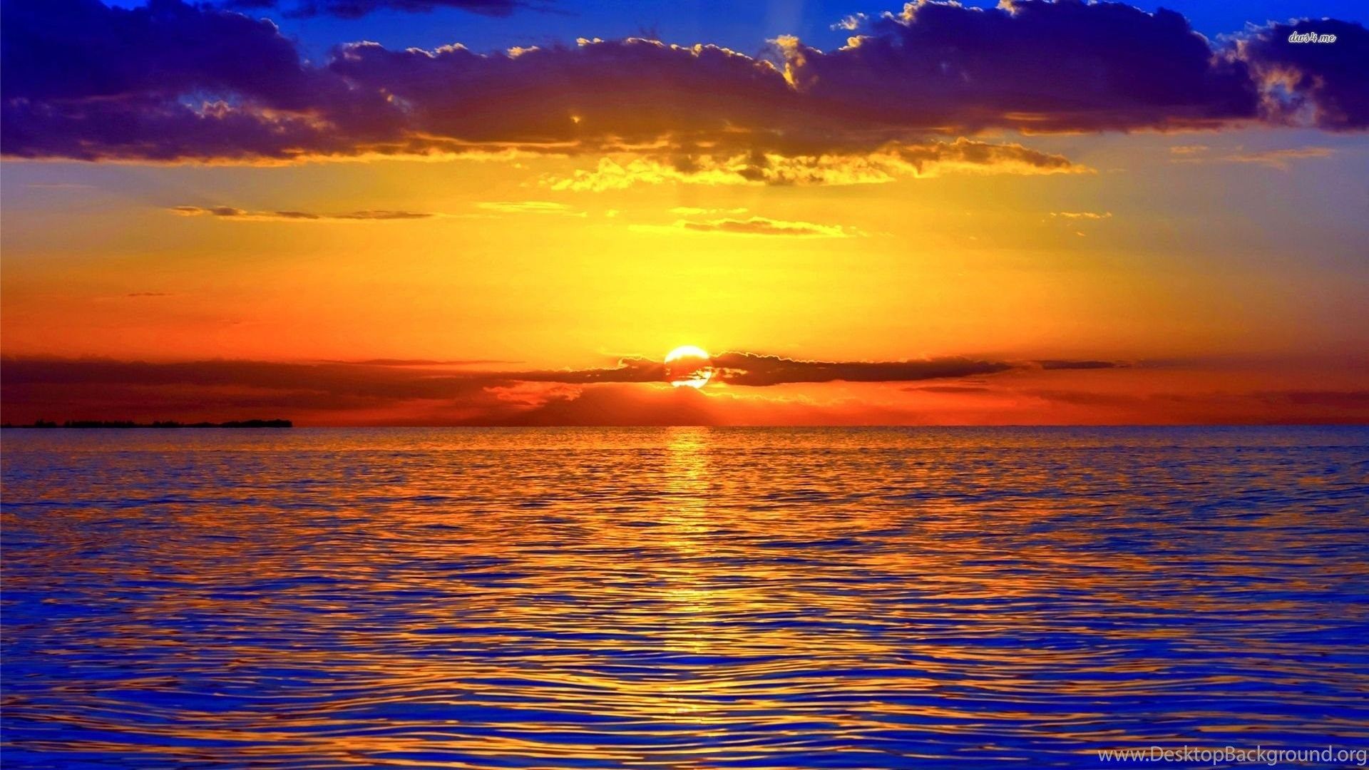 HD Morning Sunrise In The Sea Wallpaper 1080p Full Size. Desktop Background