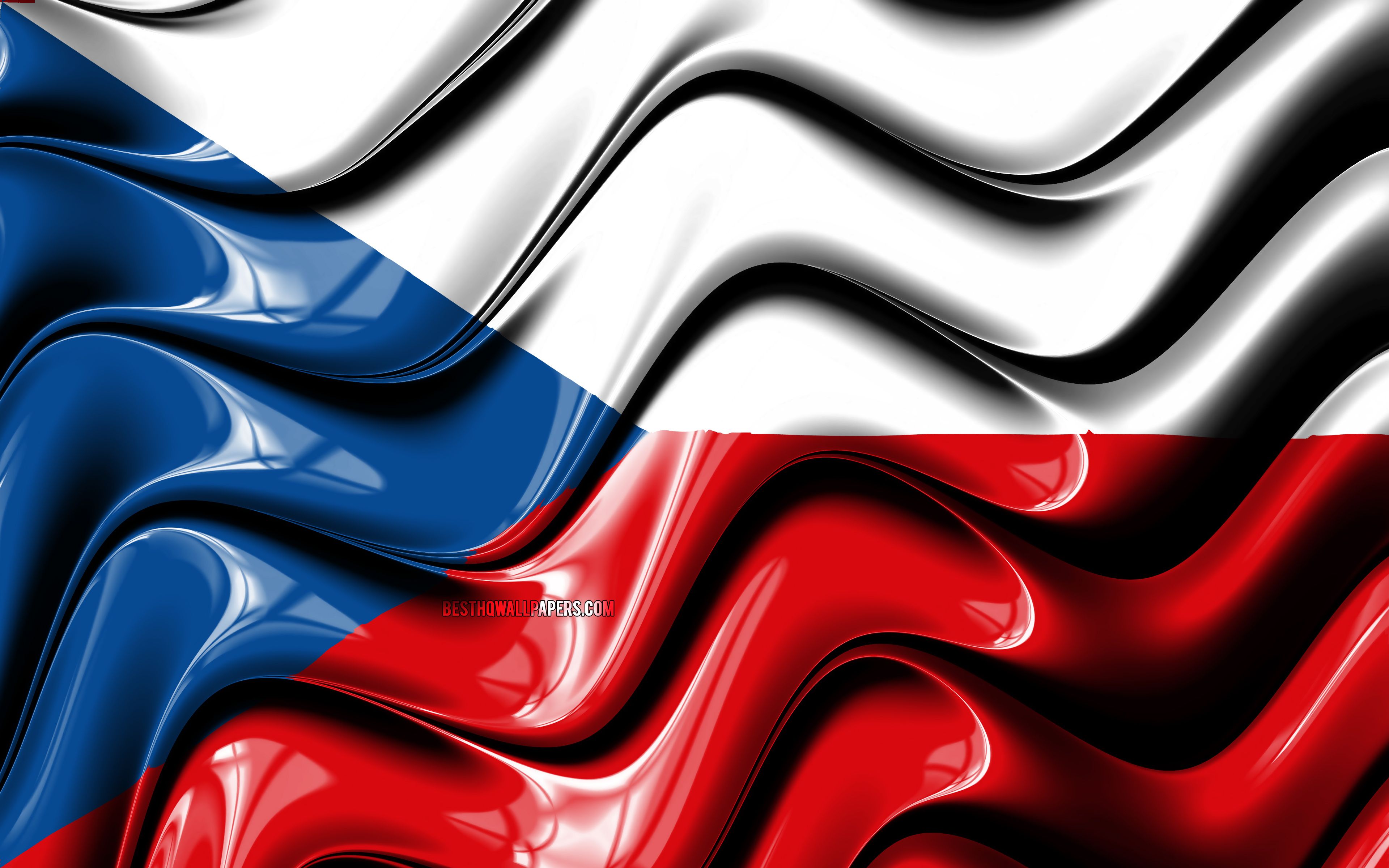 Download wallpaper Czech flag, 4k, Europe, national symbols, Flag of Czech Republic, 3D art, Czech Republic, European countries, Czech Republic 3D flag for desktop with resolution 3840x2400. High Quality HD picture wallpaper