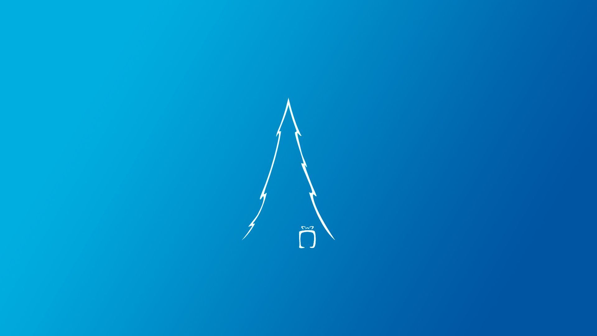 New Year, Christmas, Tree, minimalism, blue background wallpaper desktop background