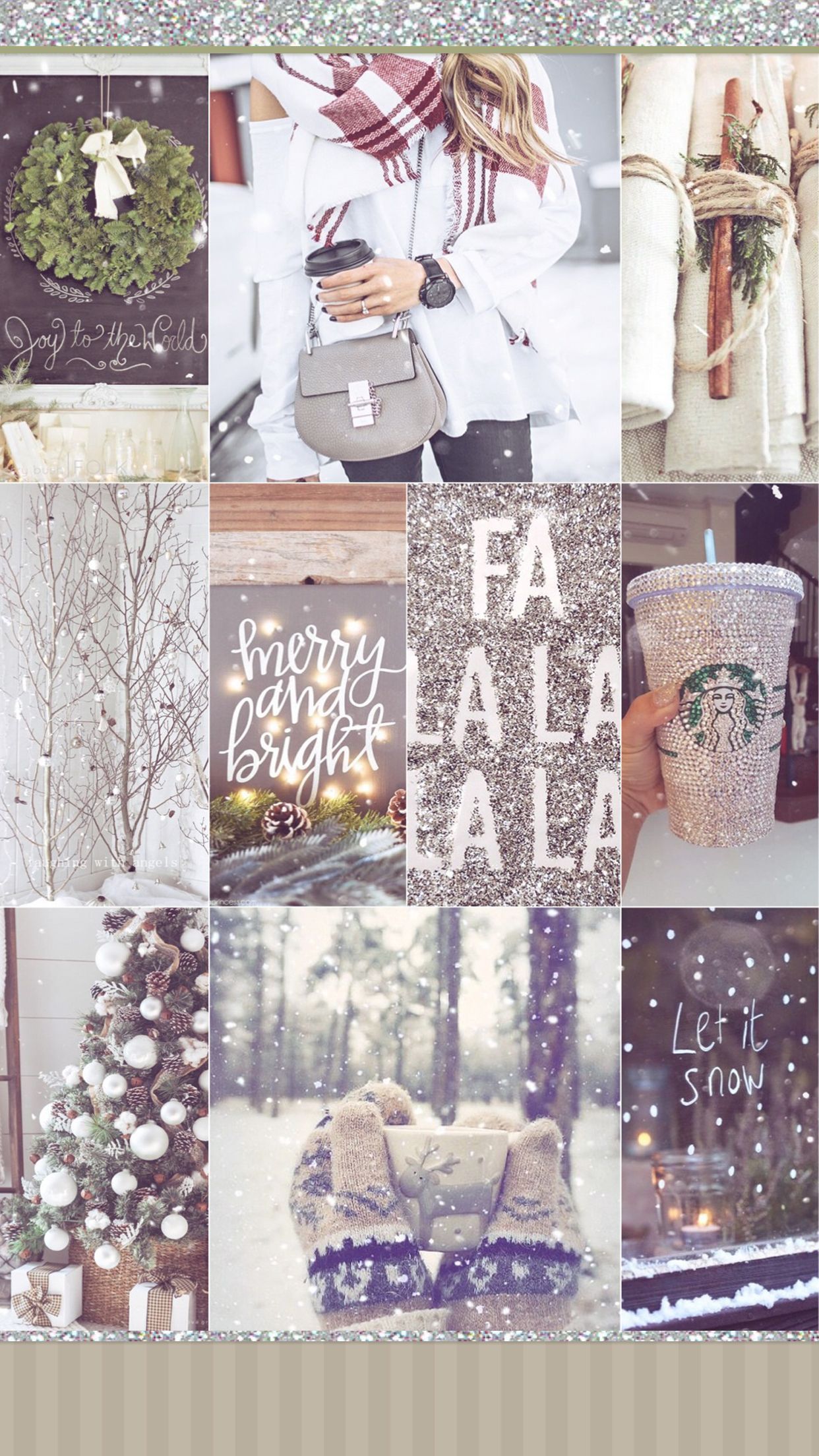 Winter ideas. christmas collage, christmas aesthetic, cute christmas wallpaper