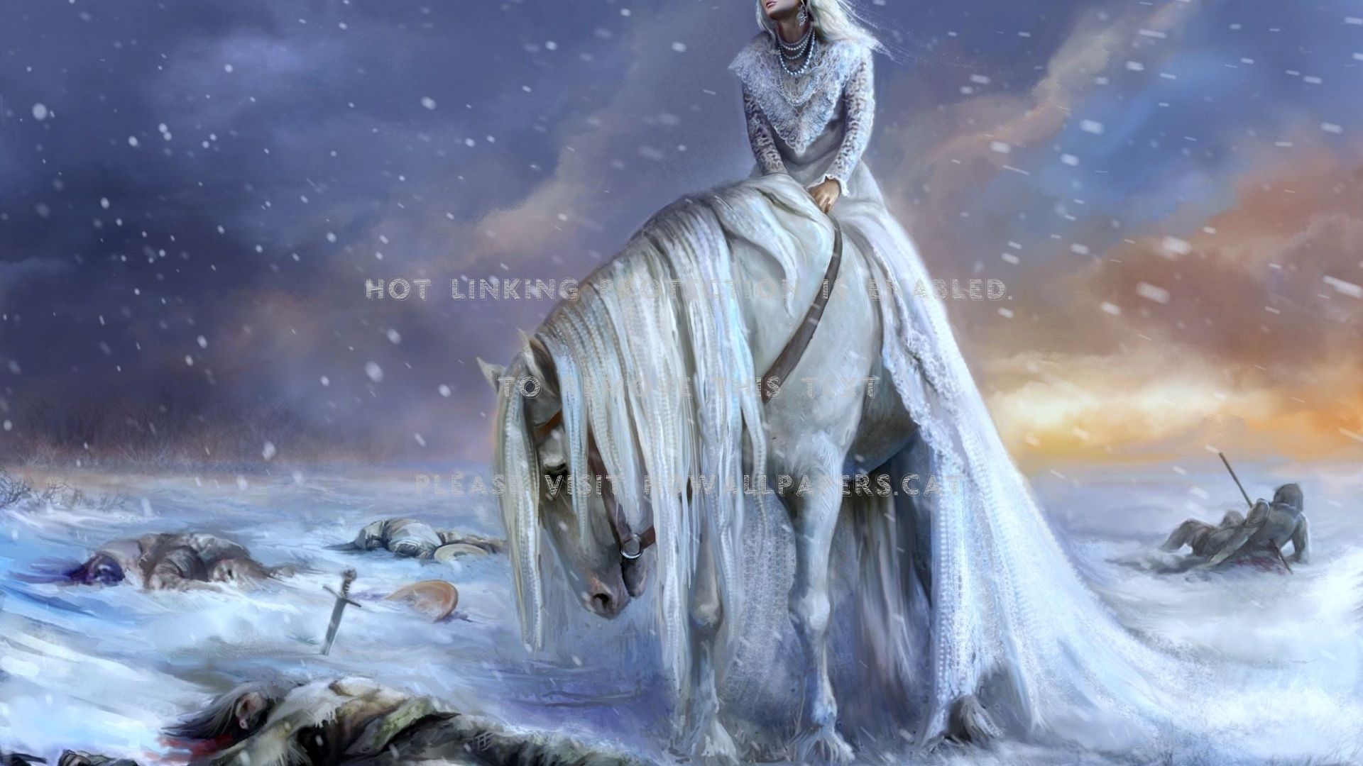 ice warrior snow horse winter fantasy