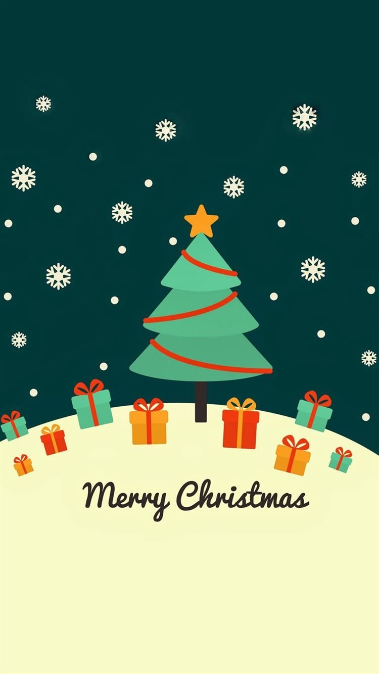 Cute Christmas Card Greeting iPhone 8 Wallpaper Free Download