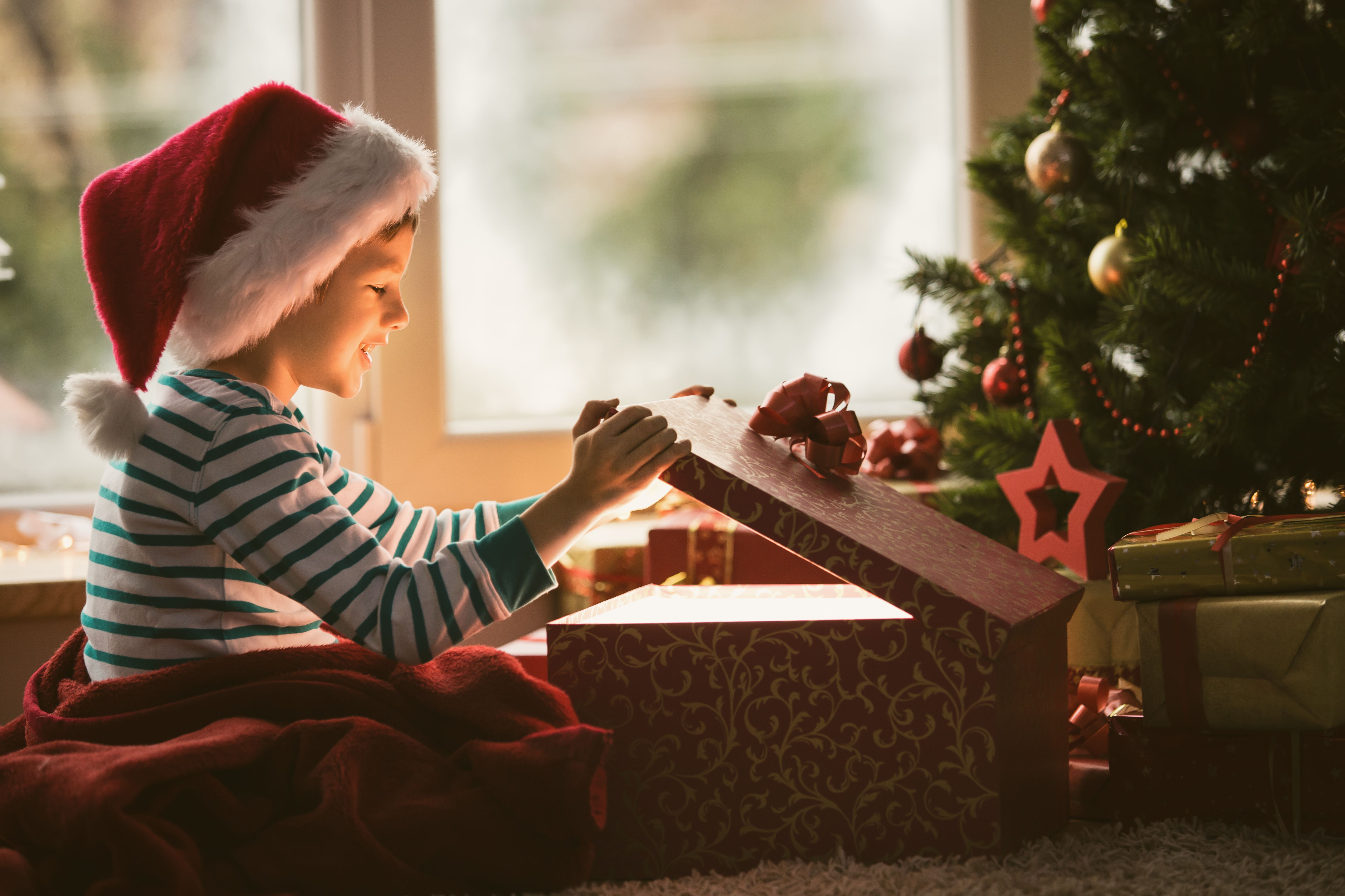 Boy Opening Christmas Present 4k HD 4k Wallpaper, Image, Background, Photo and Picture