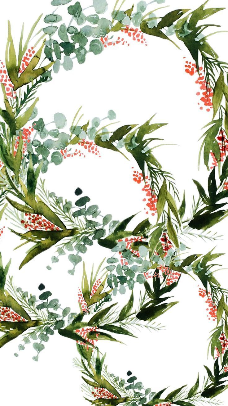 Free Winter Wallpaper or Background. Love the Watercolor Holly Wreaths! #christm. iPhone X Wallpaper 833588212258056837 X Wallpaper HD