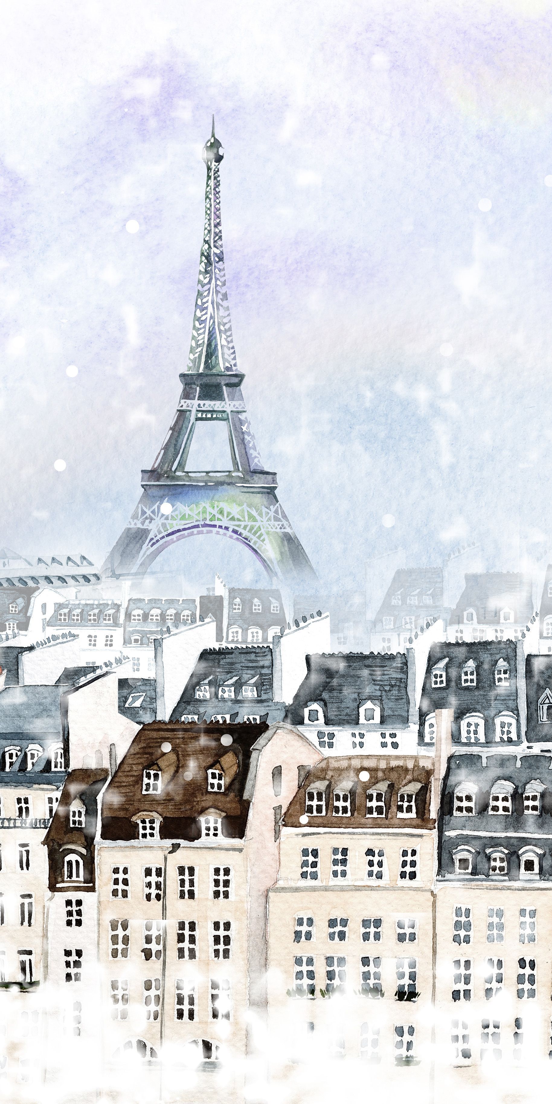 Paris winter watercolor. Paris illustration, Paris wallpaper, Winter watercolor
