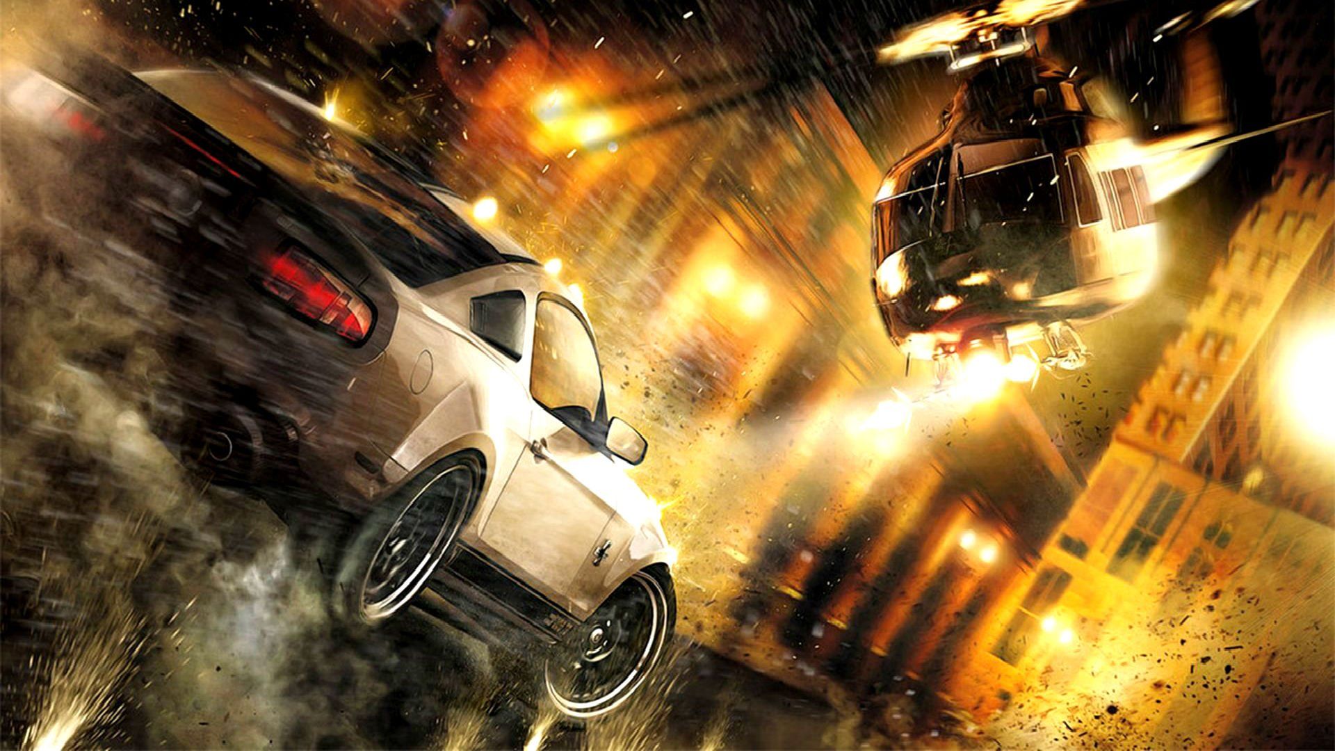 NEED FOR SPEED action helicopter fire wallpaperx1080