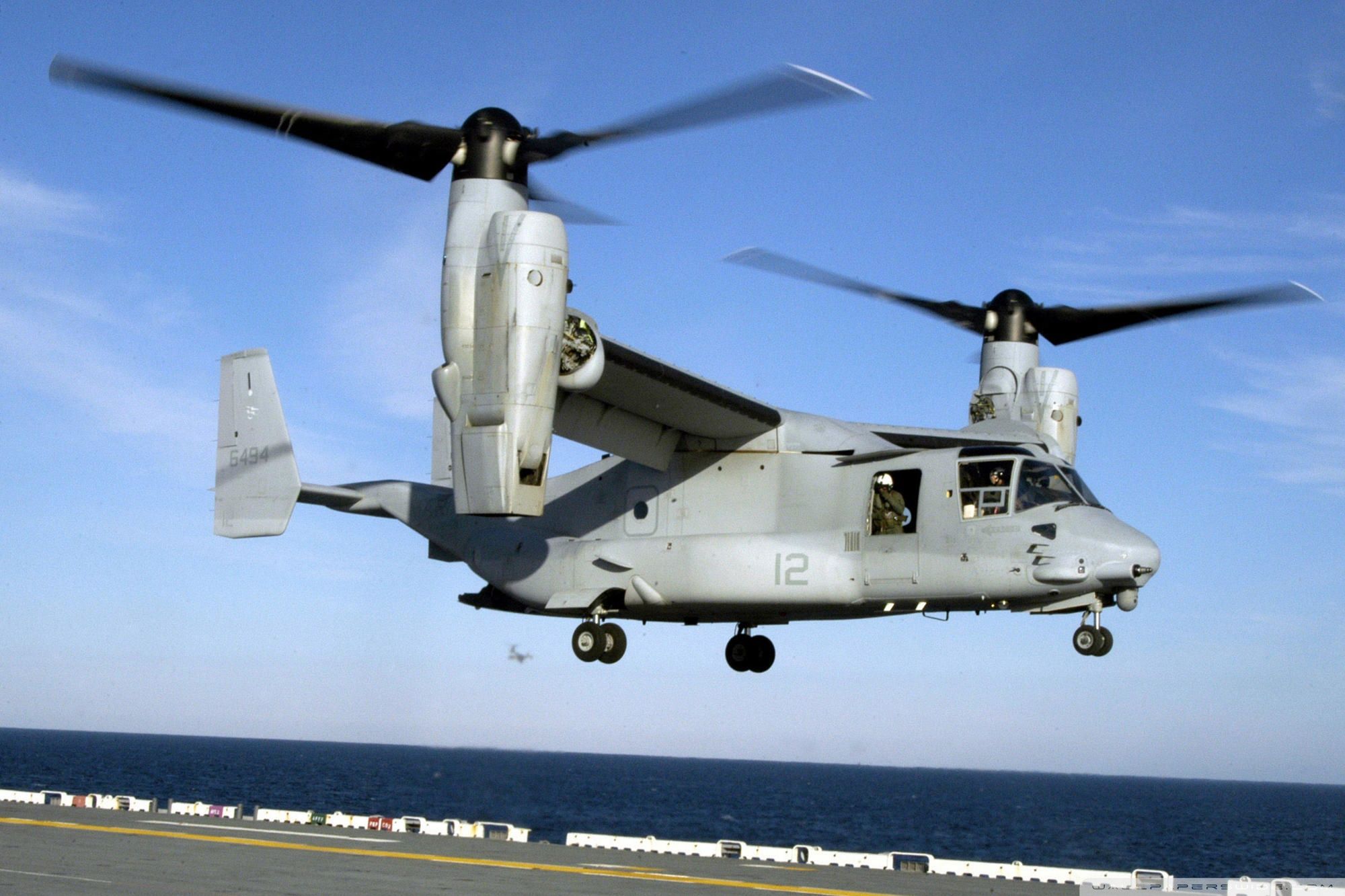 US Marine Corps V22 Osprey Helicopter Practices Touch And Go Landings On The USS Wasp Ultra HD Desktop Background Wallpaper for 4K UHD TV, Widescreen & UltraWide Desktop & Laptop