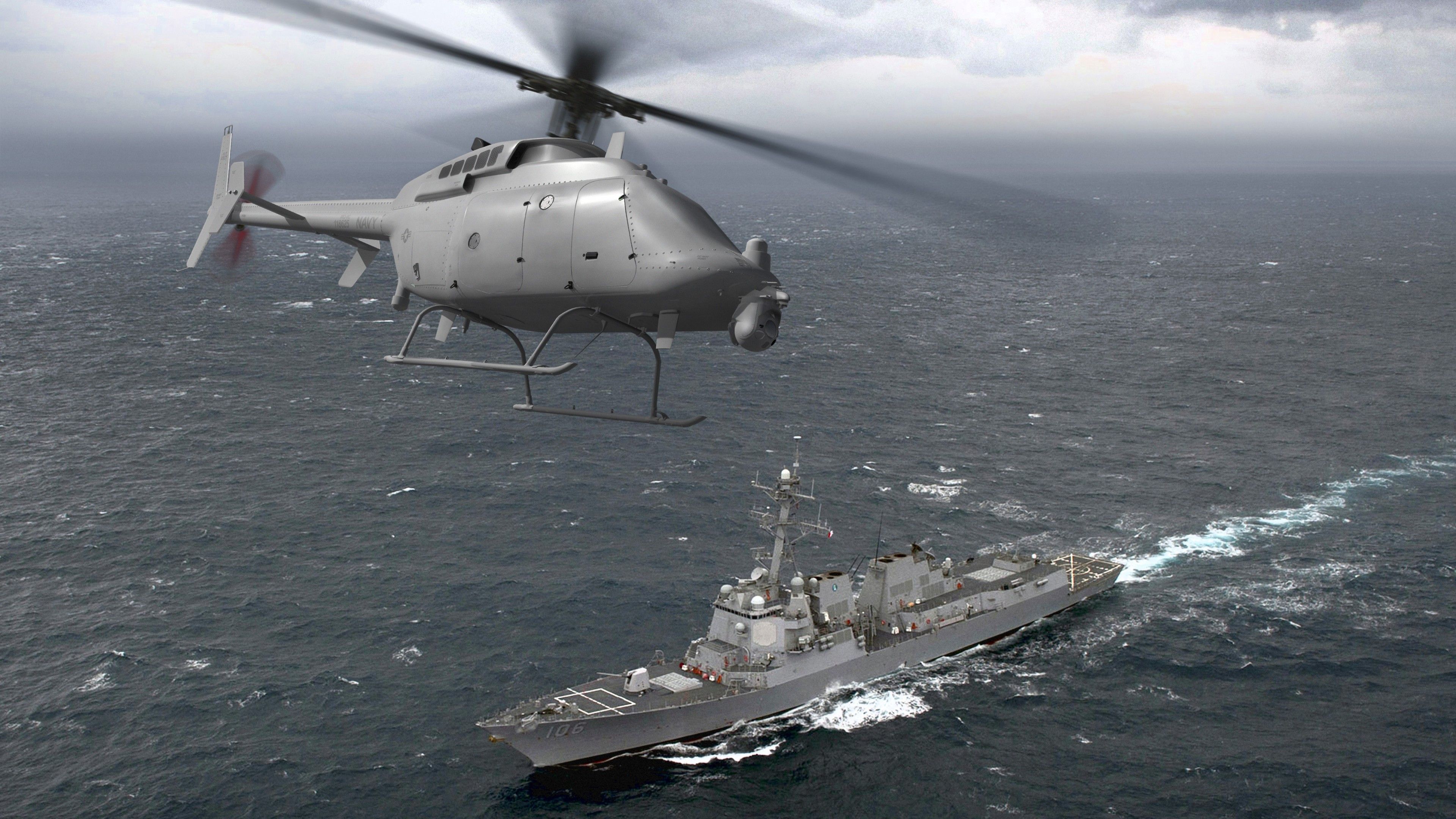 Wallpaper DDG MQ 8C Fire Scout, Helicopter, Drone, US Army, U.S. Air Force, Military
