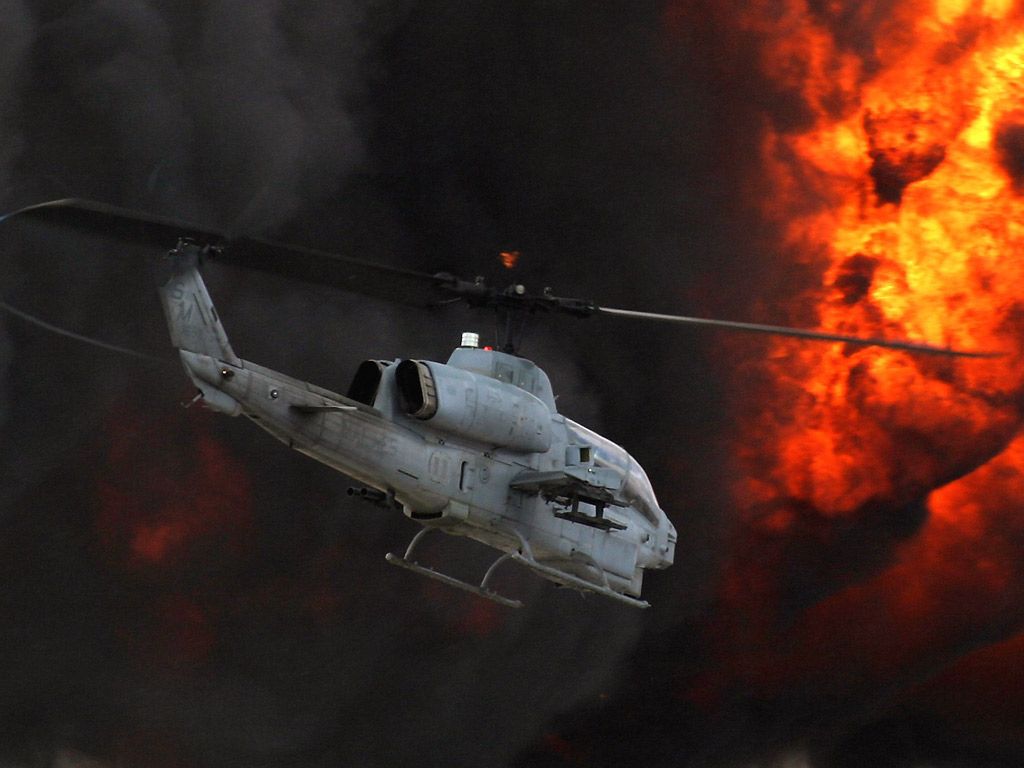 AH 1 Super Cobra And Wall Of Fire < Aircraft < Vehicles < Desktop Wallpaper