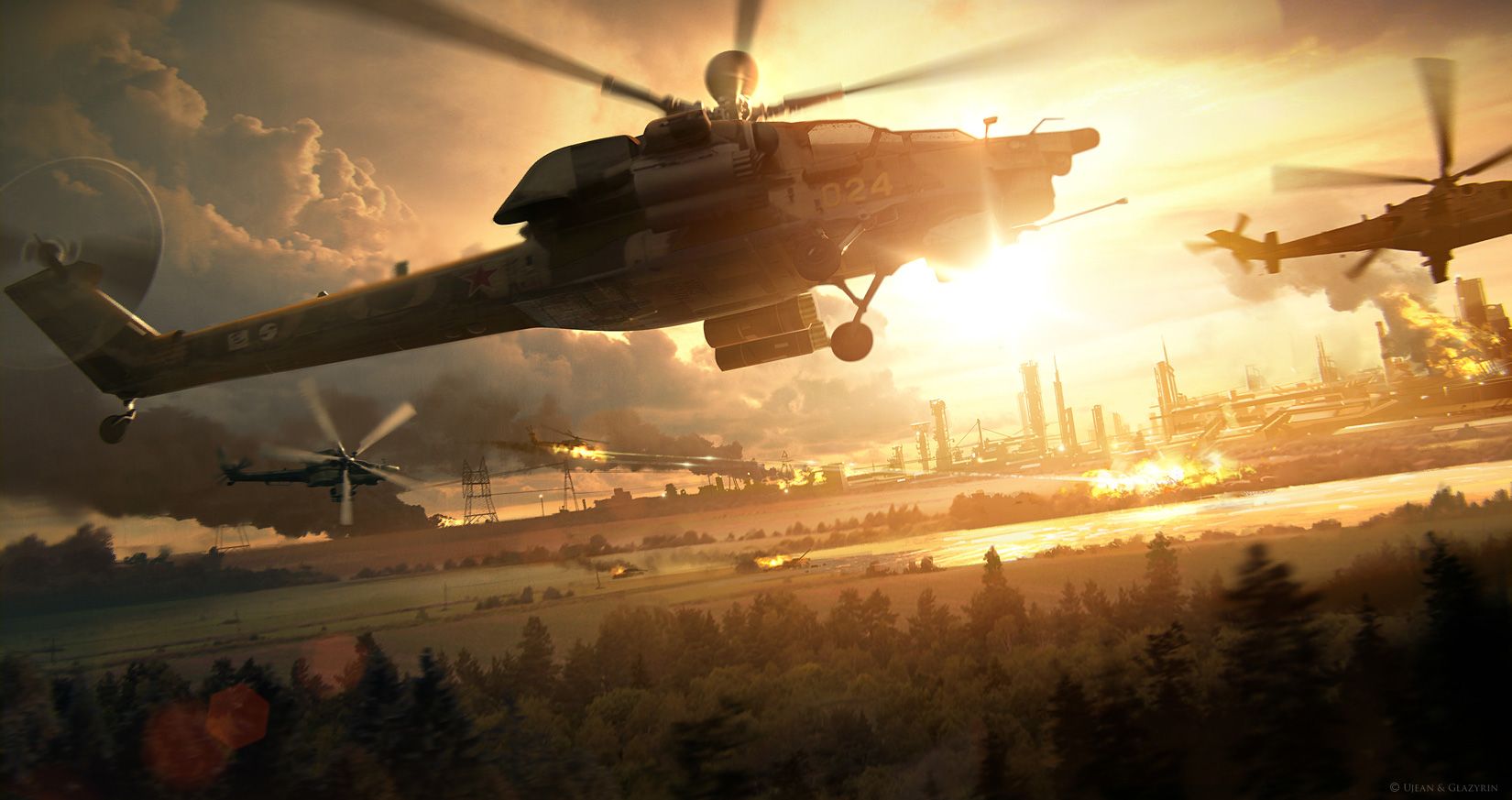 Helicopter Attack art, wallpaperCoolvibe