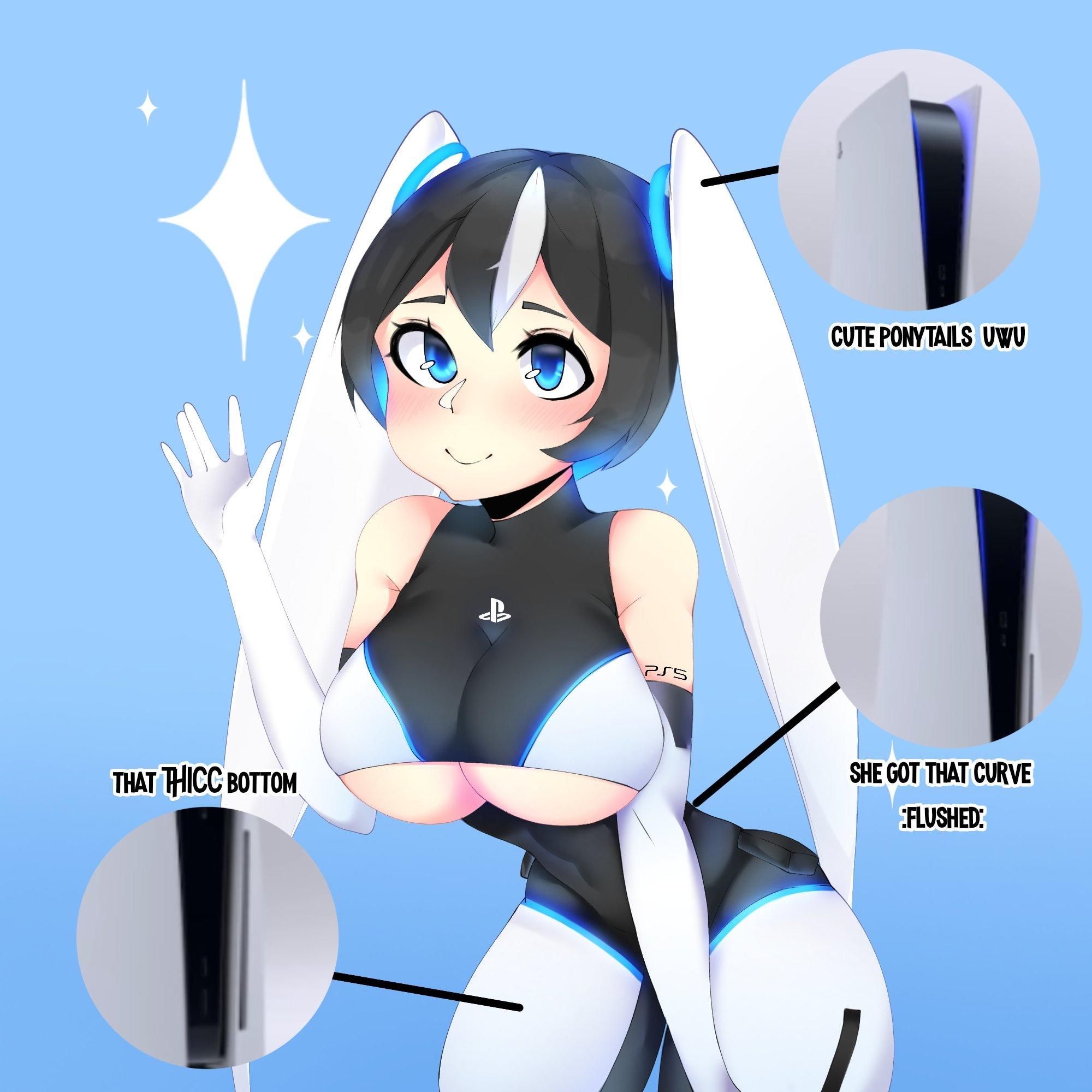 PS5 Chan By Mishythesheep. PS5 Chan. Anime, Anime Memes, Memes