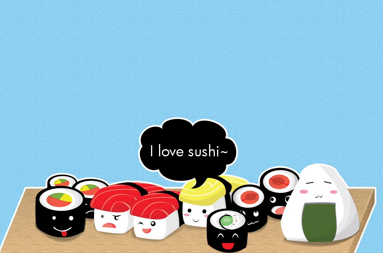 kawaii sushi wallpaper Picture, kawaii sushi wallpaper Image, kawaii sushi wallpaper Photo, kawaii sushi wallpaper Videos. Food wallpaper, Japanese, Sushi