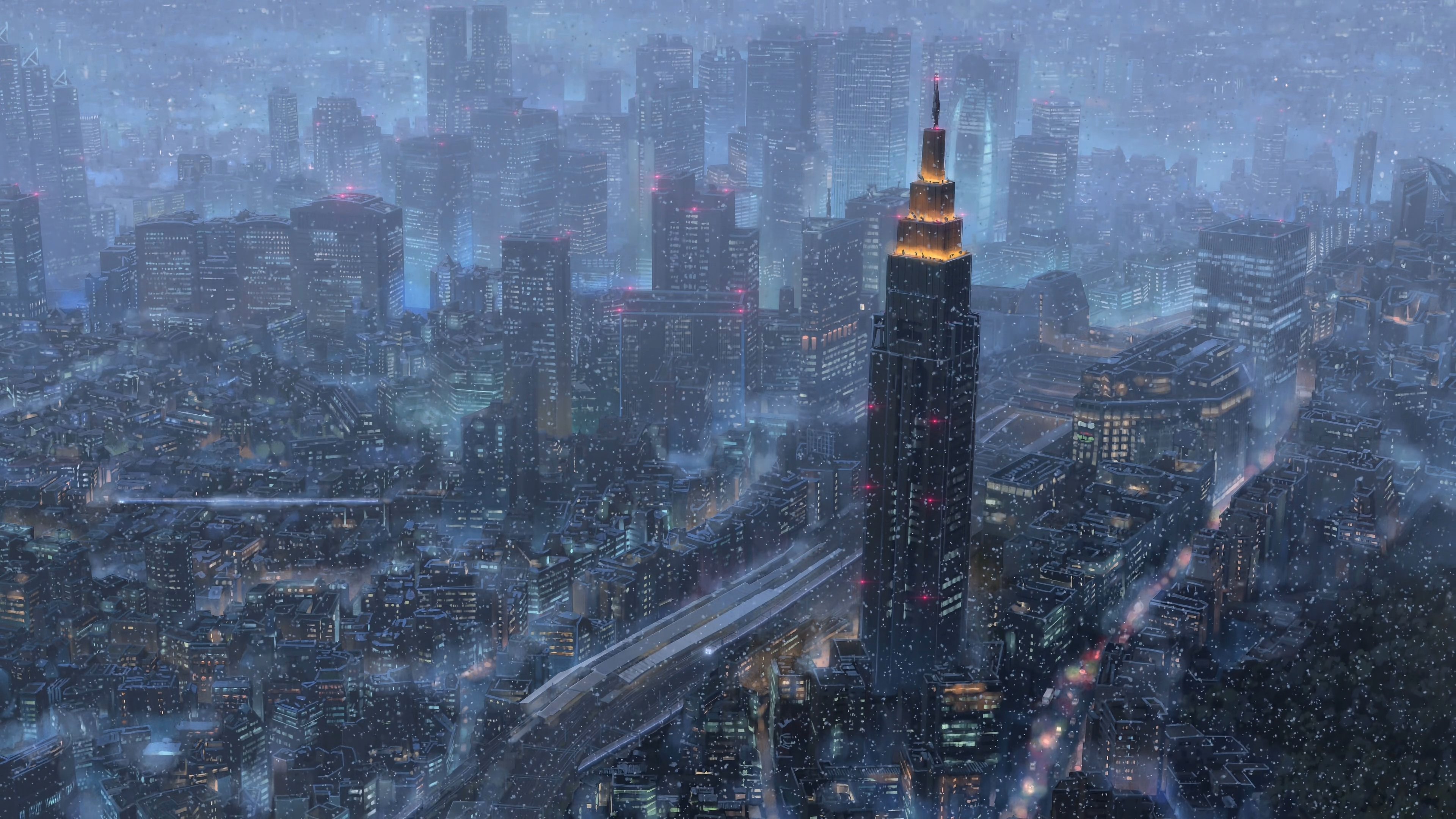 Anime 3840x2160 Makoto Shinkai Kimi no Na Wa cityscape. Kimi no na wa, Anime scenery, Anime