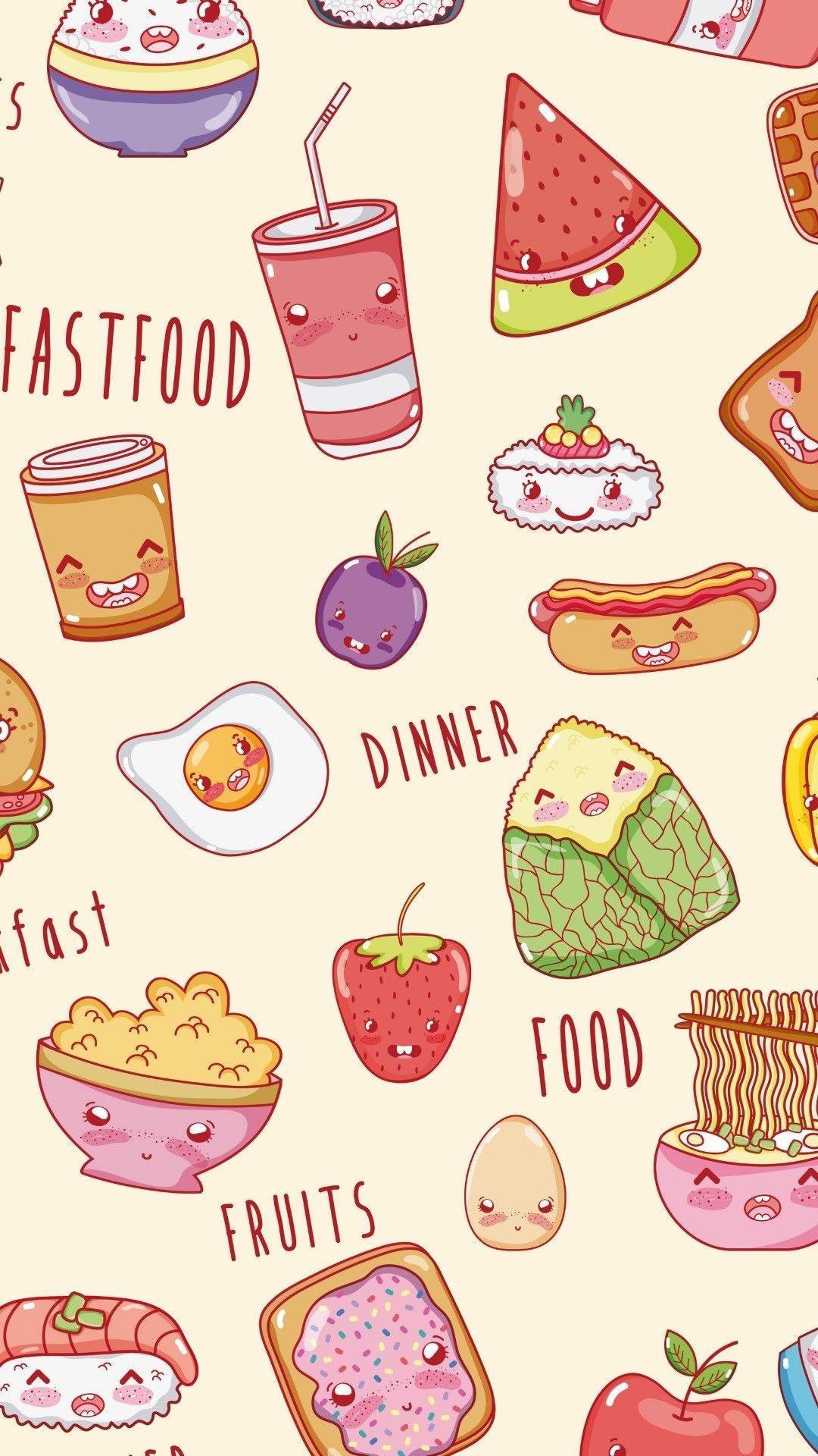 Comida Food Wallpaper, Teen Wallpaper, Kawaii Wallpaper, Background Cartoon Free