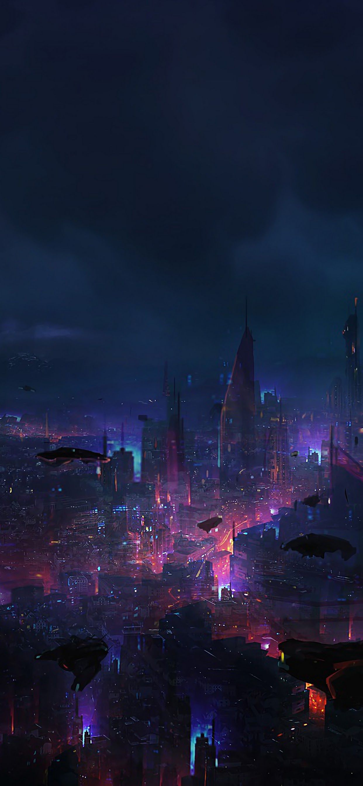 Cyberpunk City Night Scenery Sci Fi 4K Wallpaper