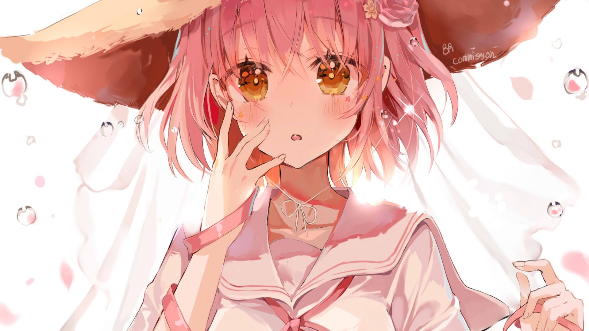Anime Girl Short Pink Hair Wallpaper & Background Download