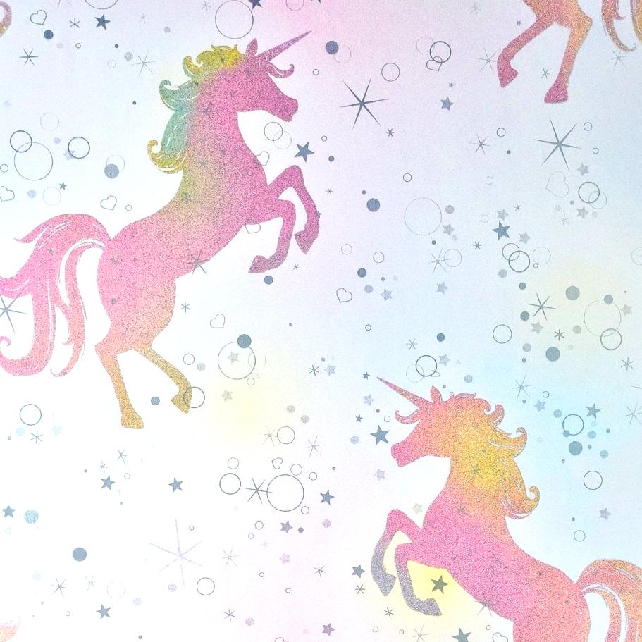 CWV Coloroll Wallpaper. Dancing Unicorn Rainbow