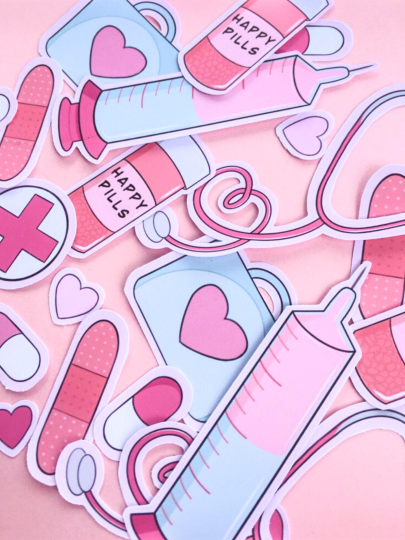 Cute Medical Themed Self Care Sticker Pack. Etsy. Medical wallpaper, Medical theme, Nurse art