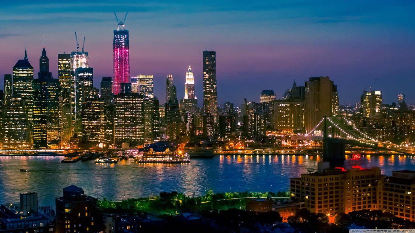 Free download New York City At Night Lights 4K HD Desktop Wallpaper for 4K [1366x768] for your Desktop, Mobile & Tablet. Explore New York City At Night Wallpaper