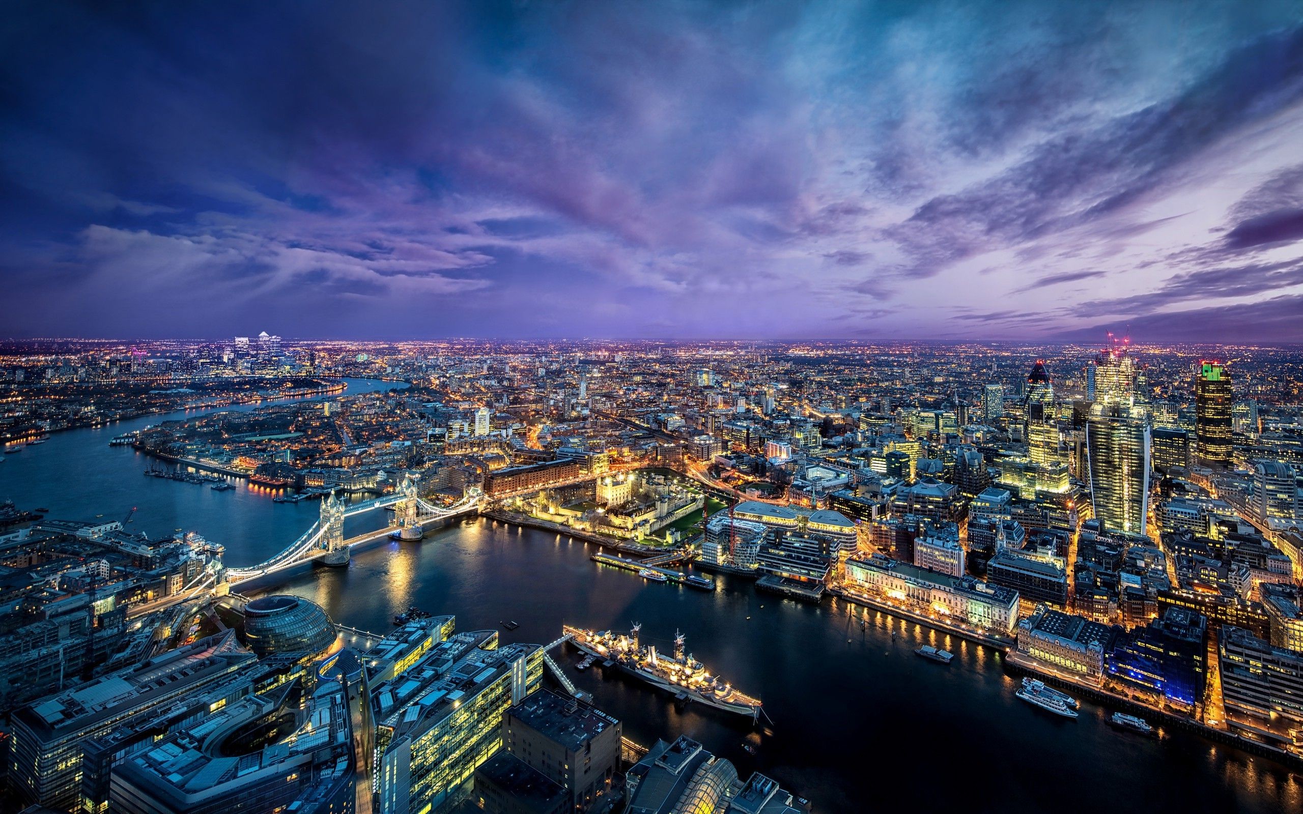 London, England, City, Cityscape, River, River Thames, London Bridge, Bridge, Night Wallpaper HD / Desktop and Mobile Background