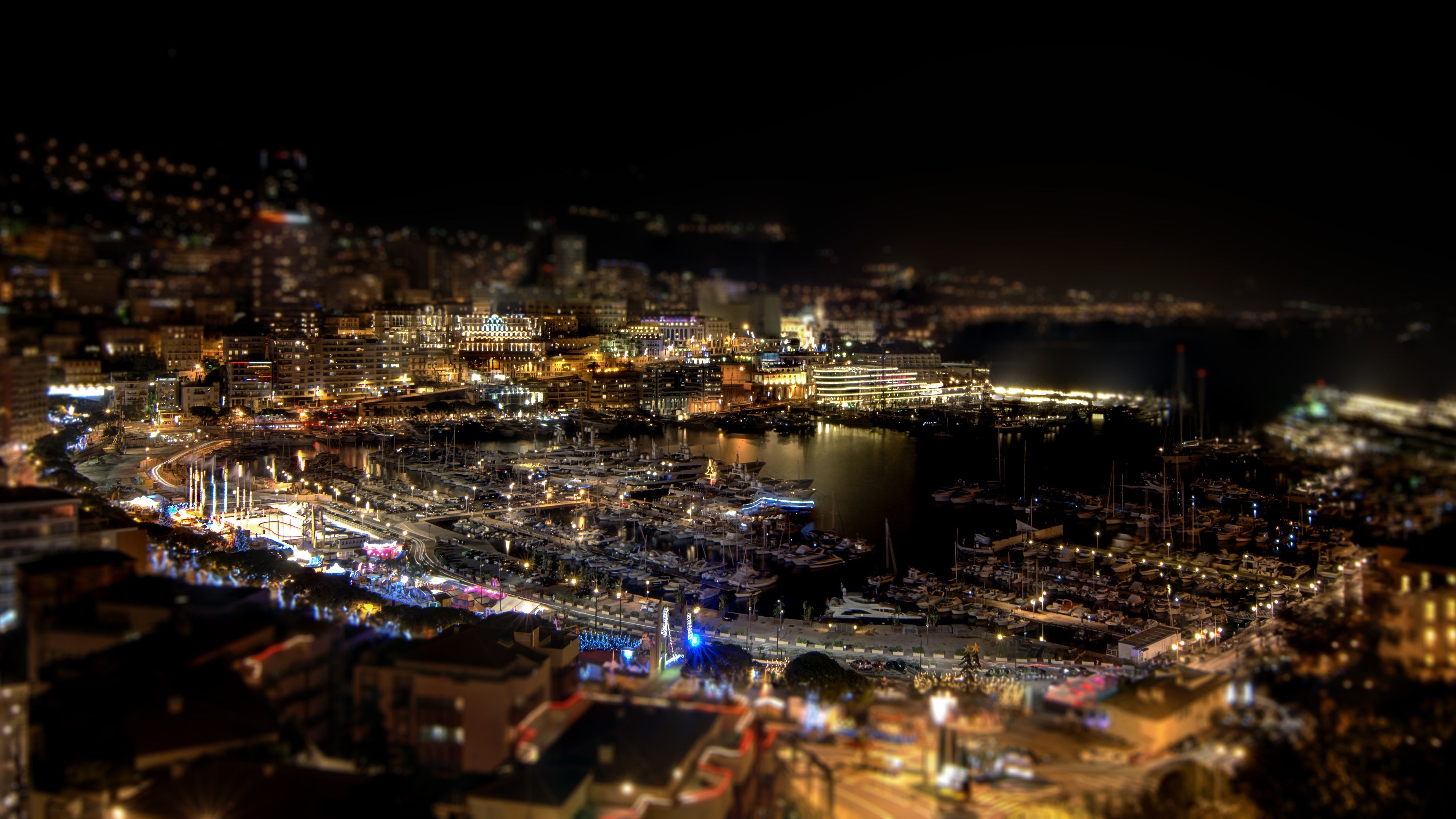 Wallpaper Monaco, city night, ports, yachts 3840x2160 UHD 4K Picture, Image