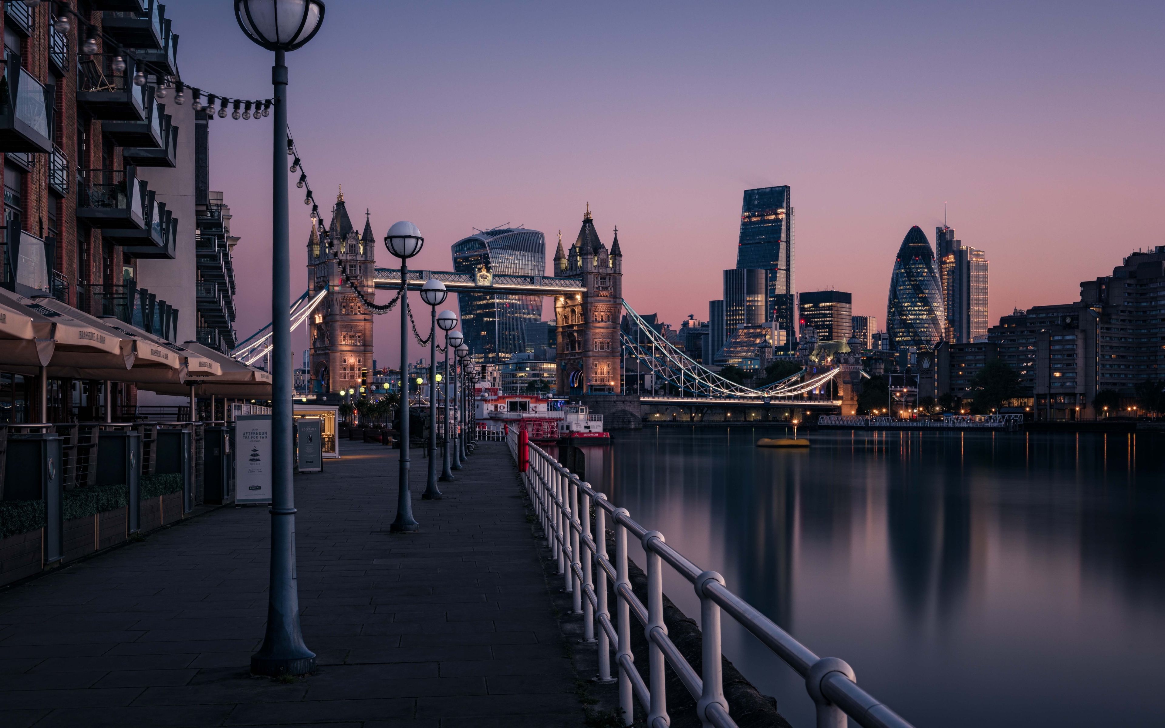 London England Tower Bridge Thames River Cityscape Urban 4K 3840x2400 Resolution Wallpaper, HD City 4K Wallpaper, Image, Photo and Background