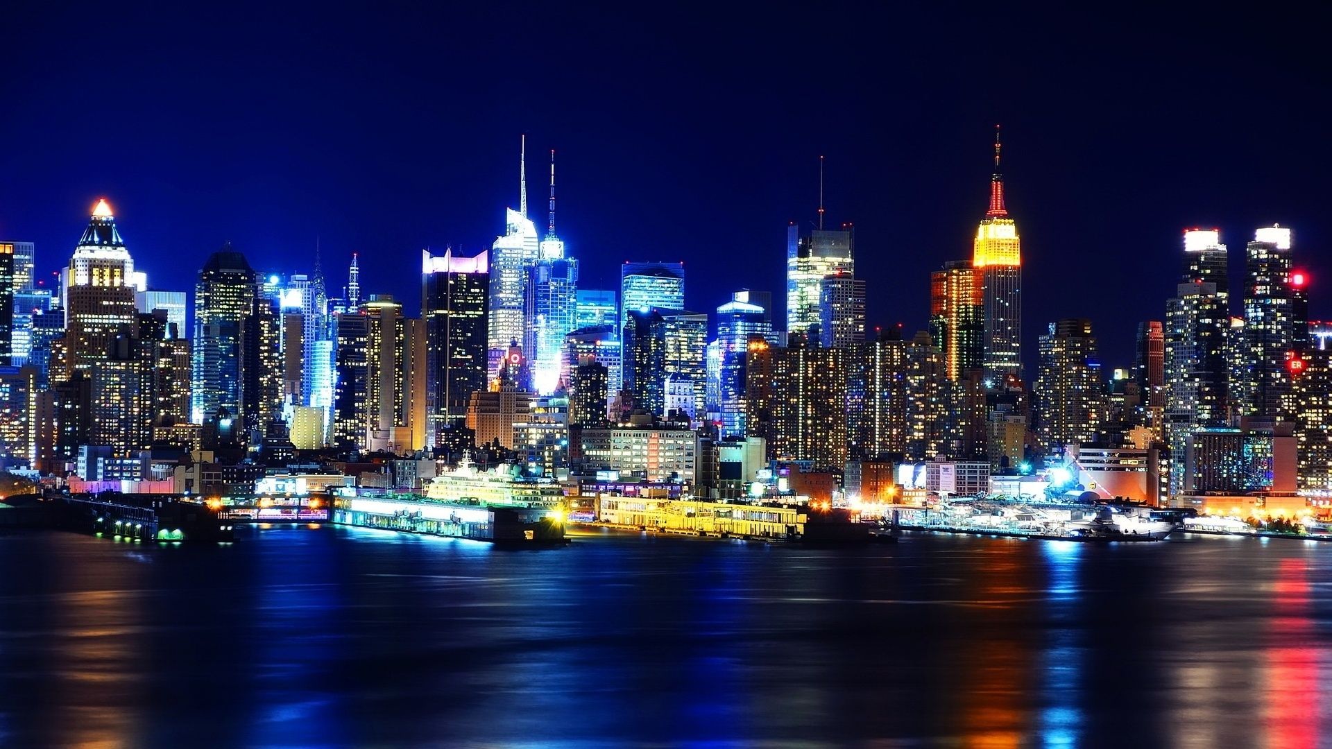 new york, night, lights Wallpaper, HD City 4K Wallpaper, Image, Photo and Background