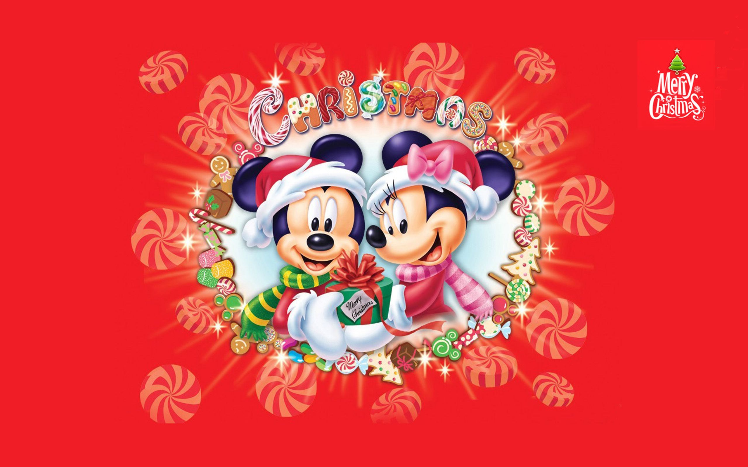 Мickey And Мinnie Merry Christmas Disney HD Wallpaper Widescreen Free Download 2560x1600, Wallpaper13.com