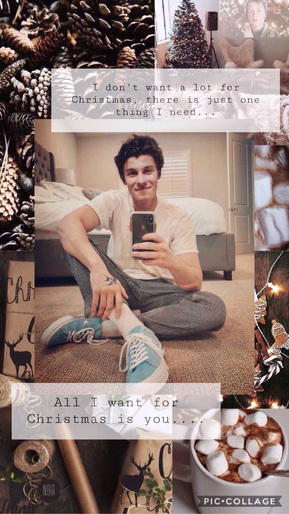 I've noticed there aren't much christmas wallpaper on Shawn so I made some for y'all!!. shawn mendes army Amino