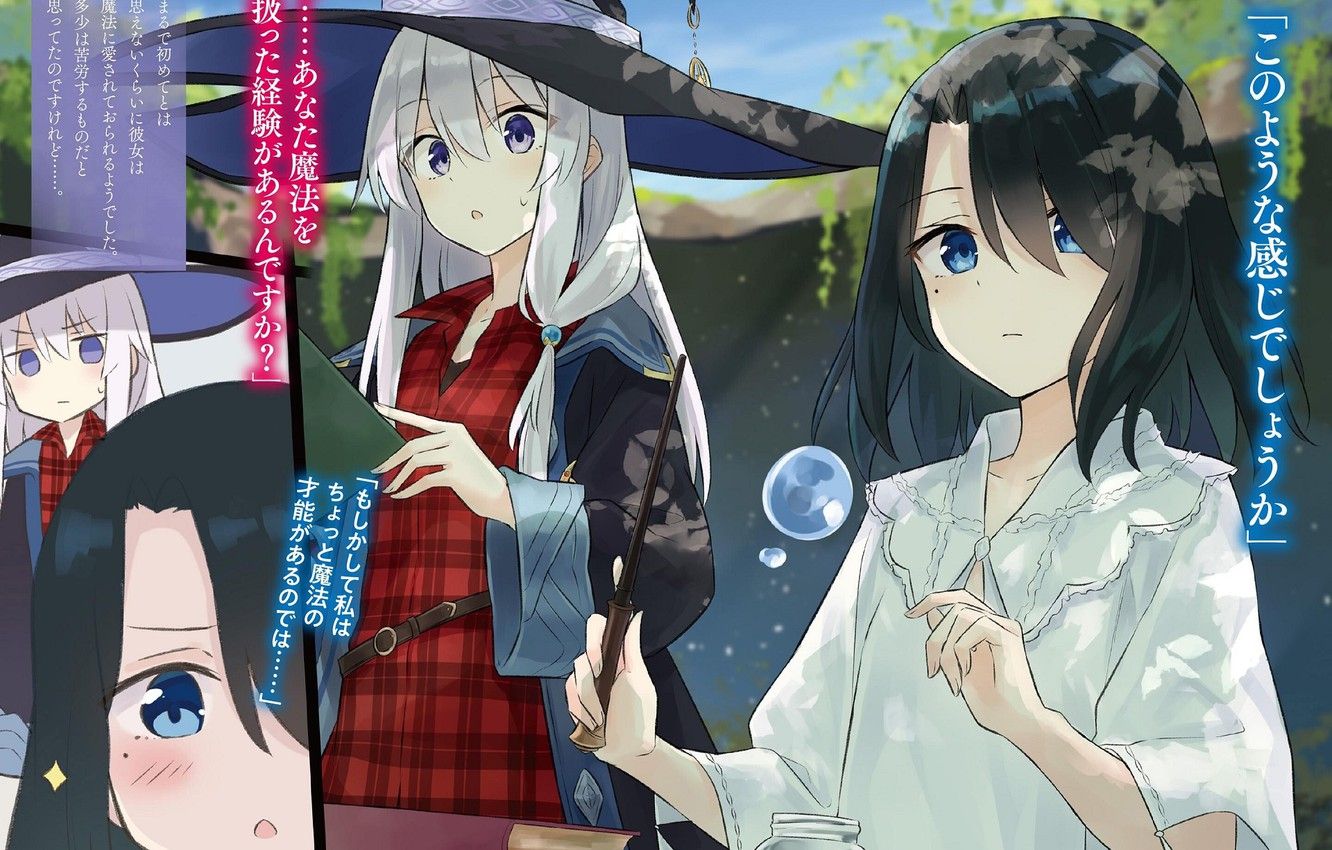 Wallpaper girls, magic wand, bubble, The Journey of Elaina, Majo no Tabitabi image for desktop, section прочее