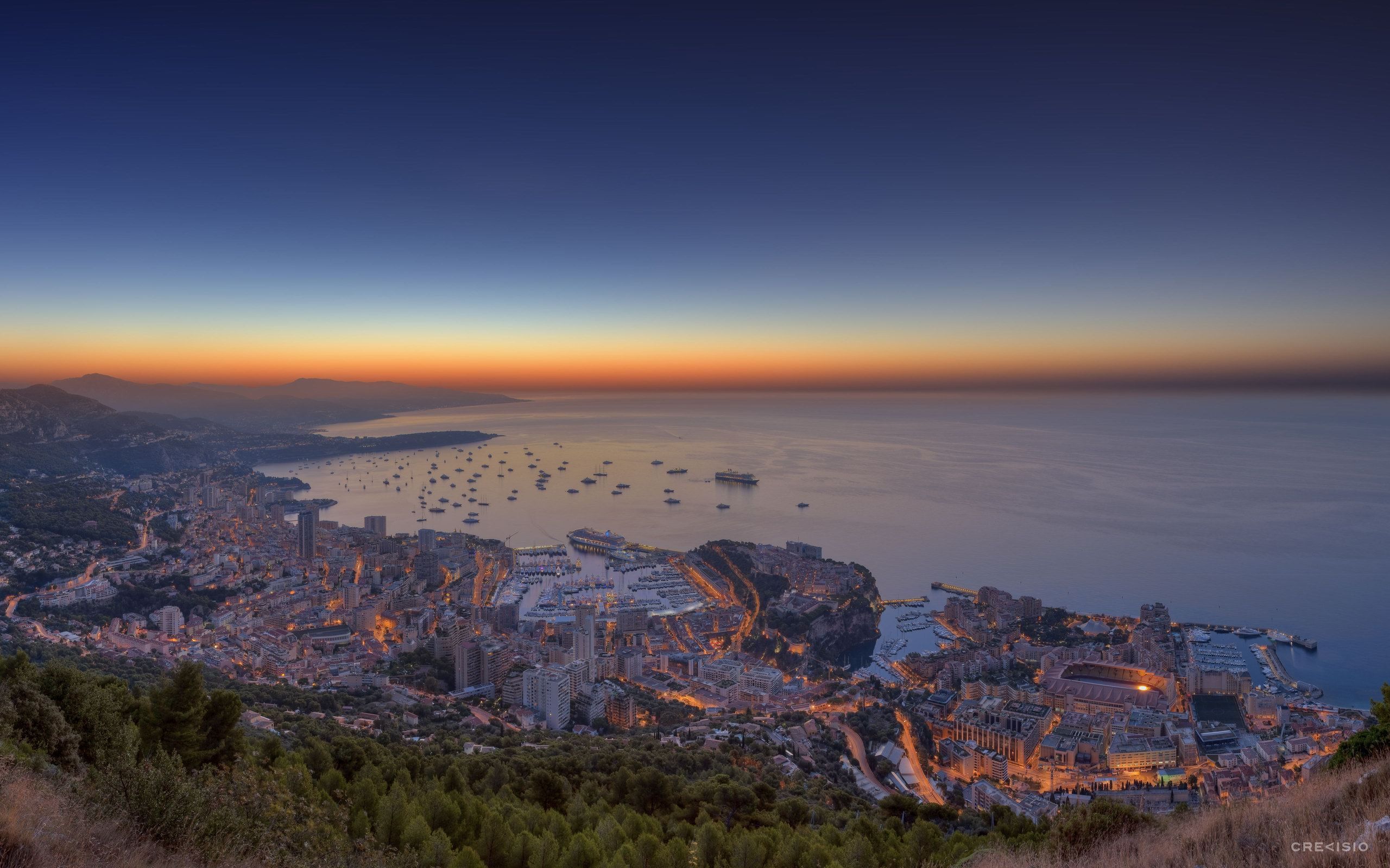 city, Monaco, Monte Carlo, monaco, monte carlo, evening, sunset, sea, Port, Yacht wallpaper desktop background