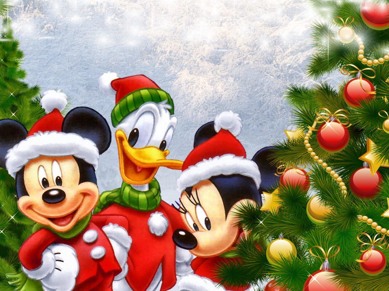 Disney Donald Duck Mickey And Minnie Mouse Christmas Tree Desktop Wallpaper HD 1920x1080, Wallpaper13.com