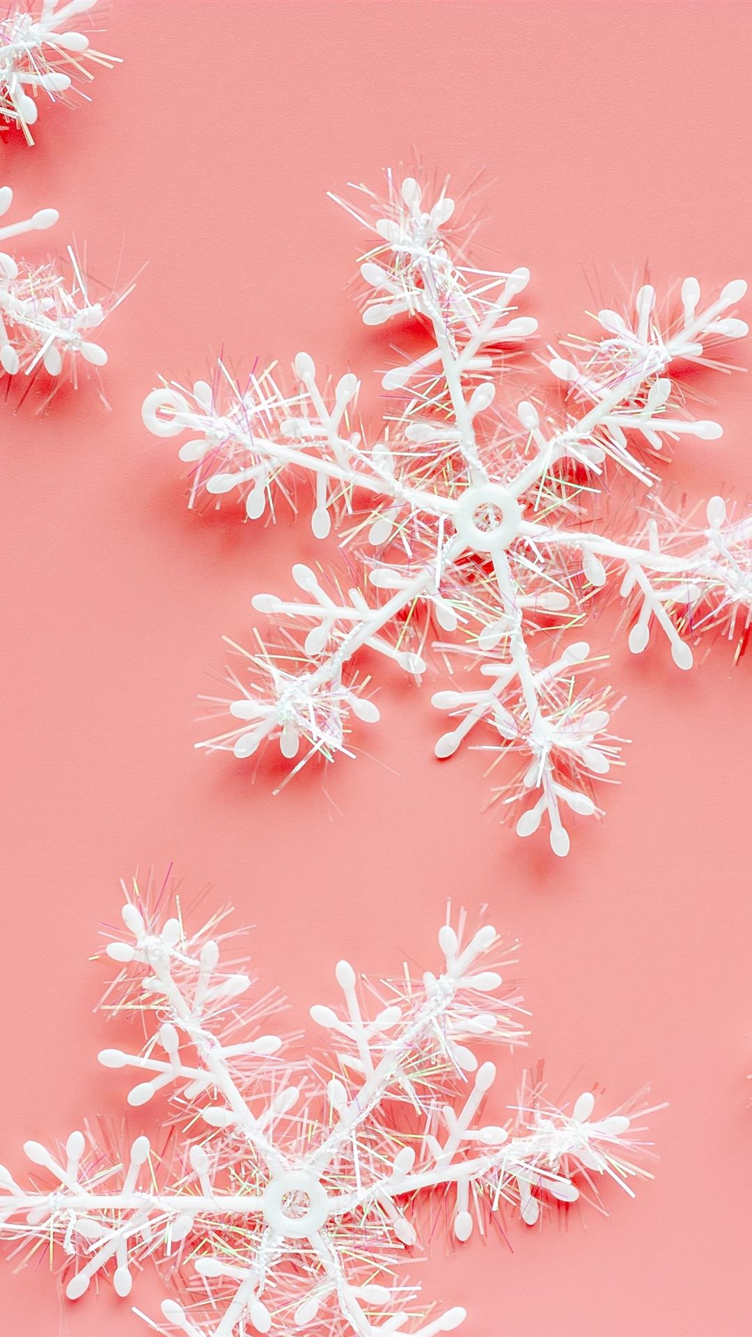 Snowflakes, Pink Background, Decoration 1242x2688 IPhone 11 Pro XS Max Wallpaper, Background, Picture, Image
