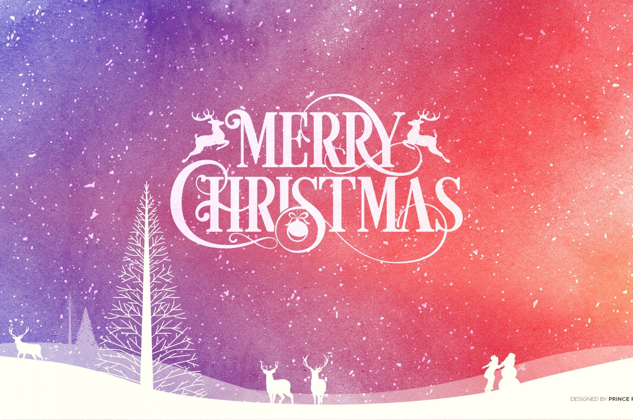 Download 2560x1700 Merry Christmas, Deer, Graphic Design Wallpapers for Chr...